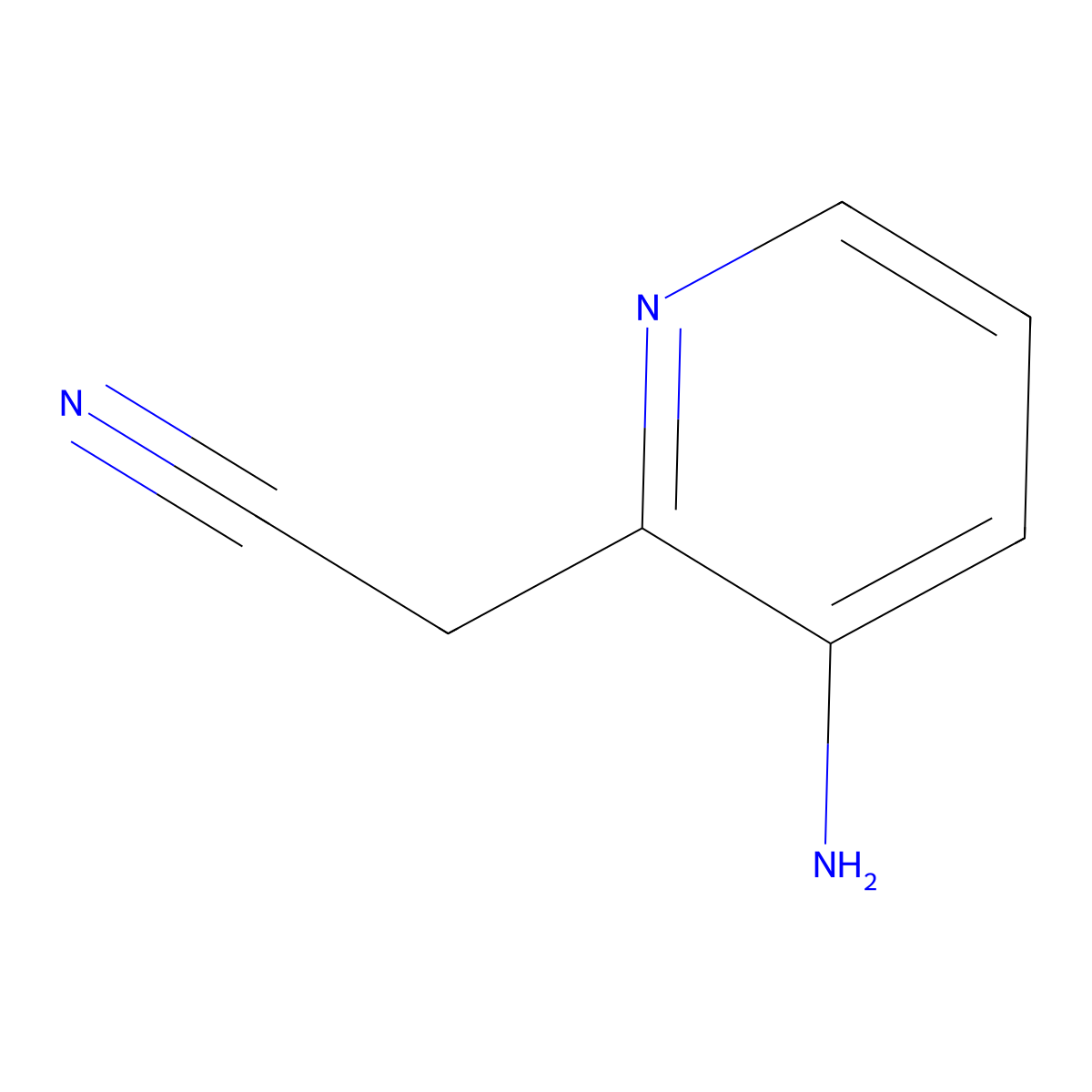 2-(3-Aminopyridin-2-yl)acetonitrile molecular structure, CAS 1018949-67-1