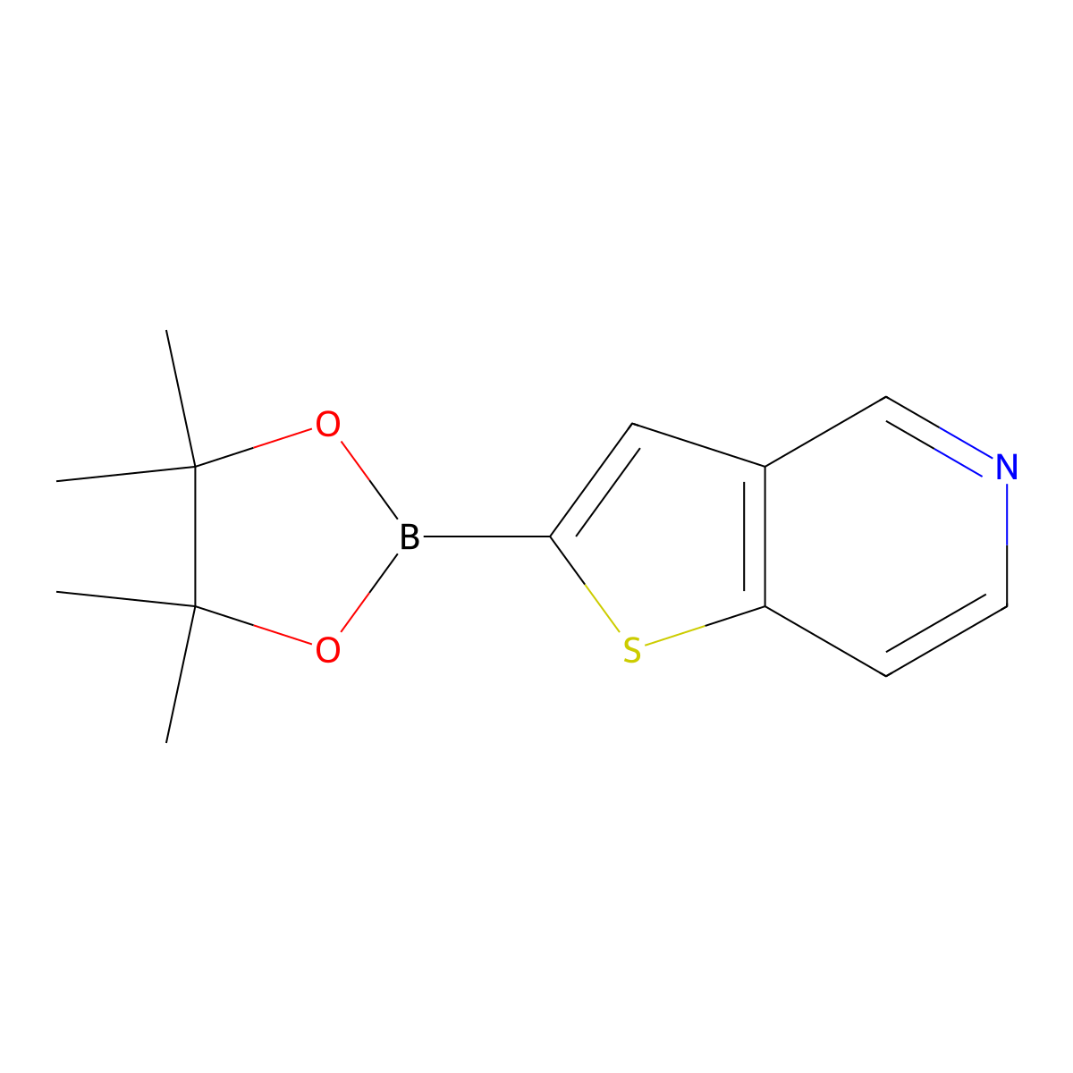 2-(4,4,5,5-Tetramethyl-1,3,2-dioxaborolan-2-yl)thieno[3,2-c]pyridine molecular structure, CAS 1018953-88-2