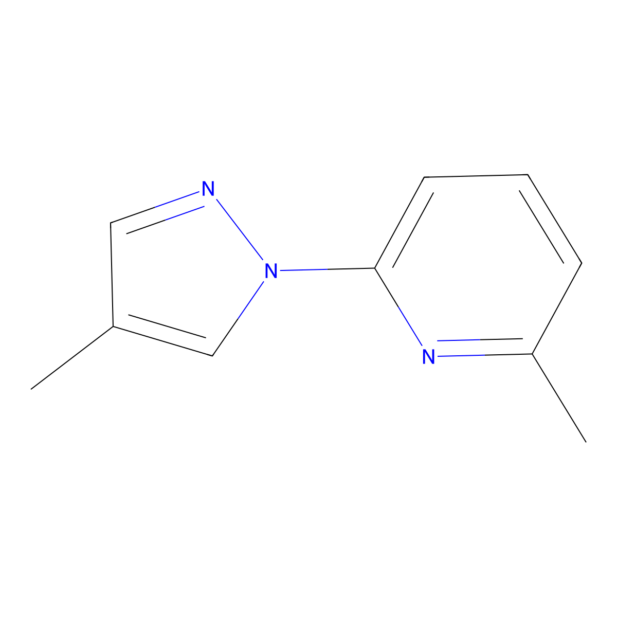 2-Methyl-6-(4-methyl-pyrazol-1-yl)-pyridine molecular structure, CAS 1018953-90-6