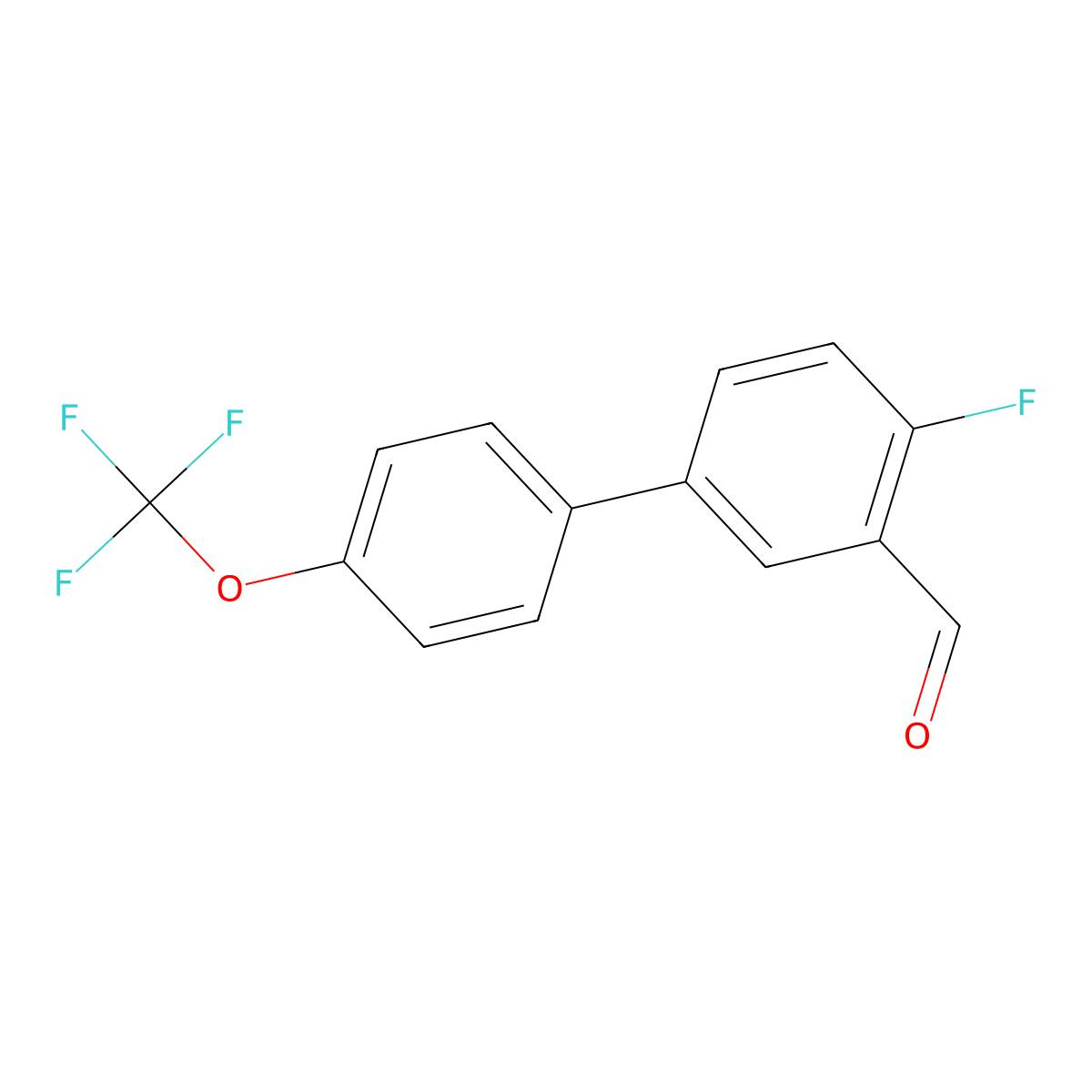 4-Fluoro-4'-(trifluoromethoxy)biphenyl-3-carbaldehyde molecular structure, CAS 1018959-50-6