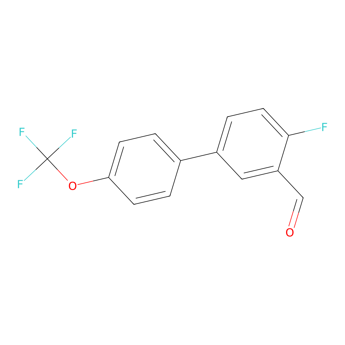 4-Fluoro-4'-(trifluoromethoxy)biphenyl-3-carbaldehyde molecular structure, CAS 1018959-50-6