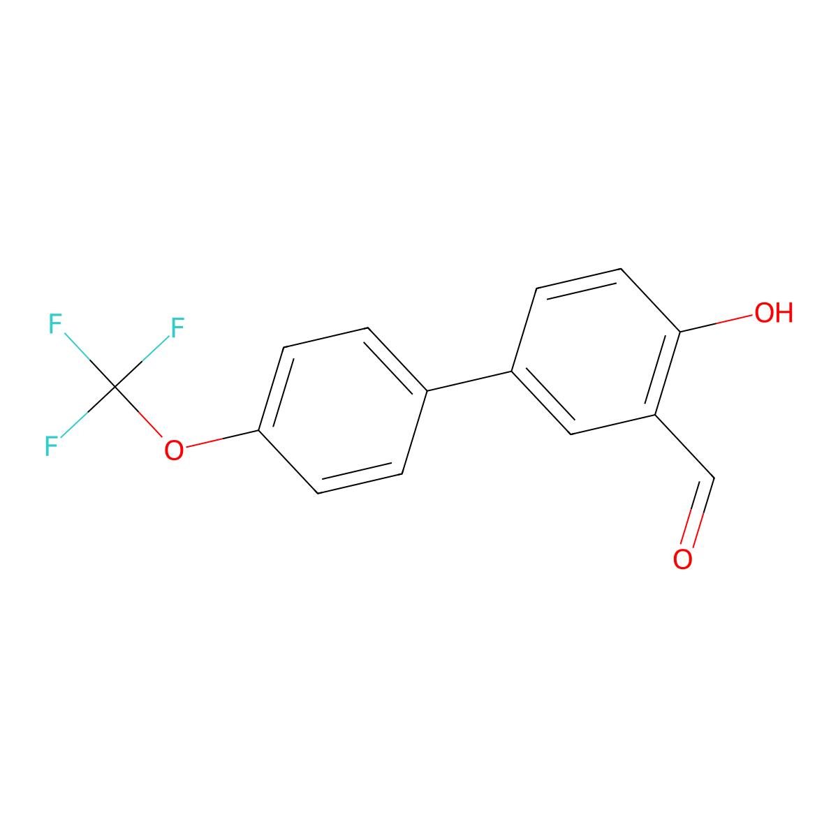 2-Formyl-4-(4-trifluoromethoxyphenyl)phenol molecular structure, CAS 1018959-57-3