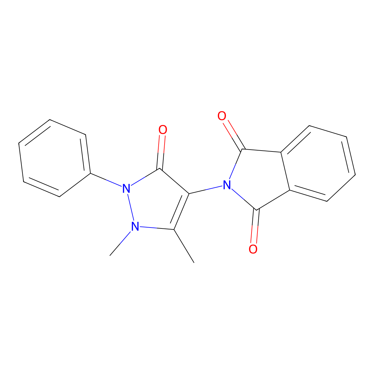 2-(1,5-Dimethyl-3-oxo-2-phenyl-2,3-dihydro-1H-pyrazol-4-yl)-isoindole-1,3-dione molecular structure, CAS 101896-02-0