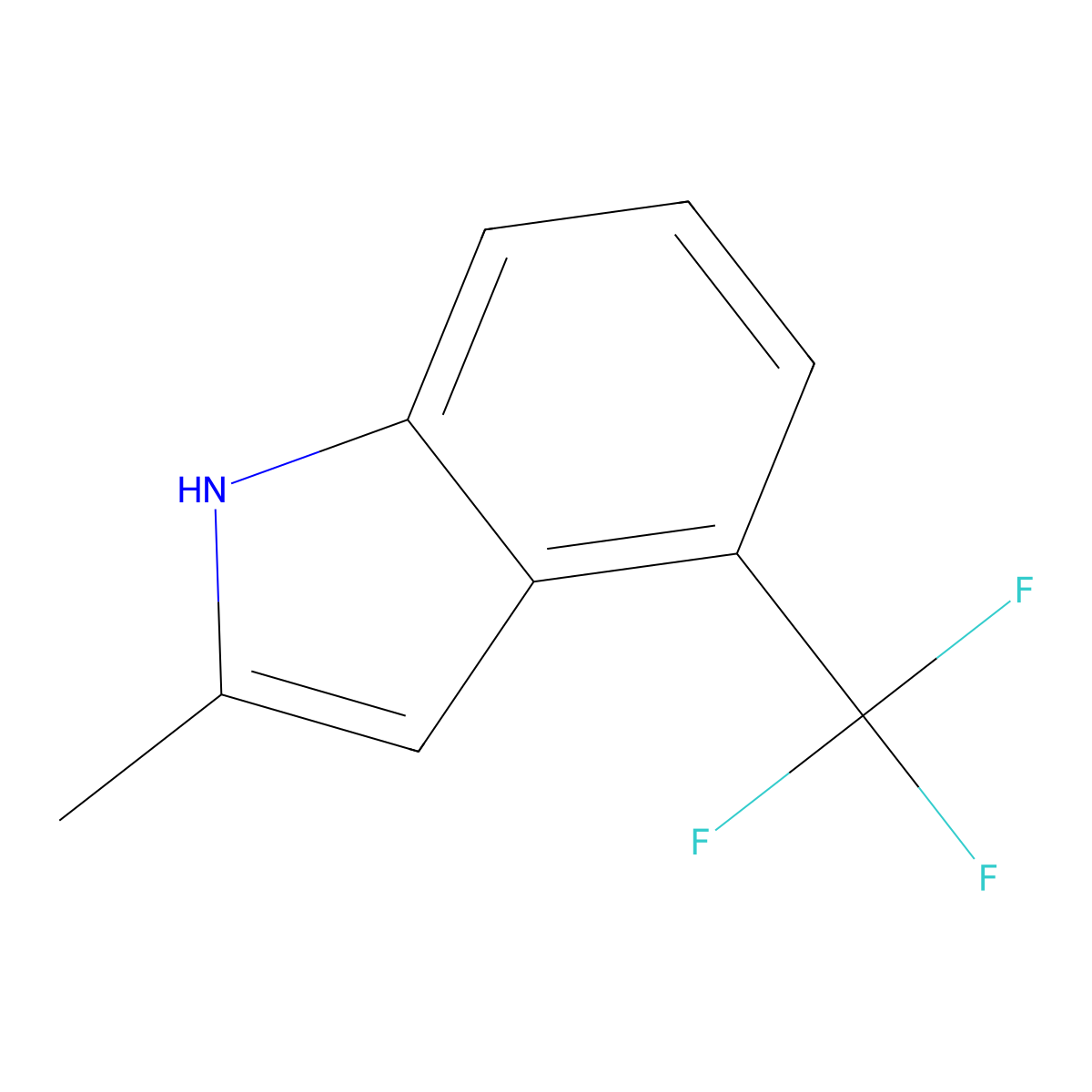 2-methyl-4-(trifluoromethyl)-1H-indole molecular structure, CAS 1018971-85-1