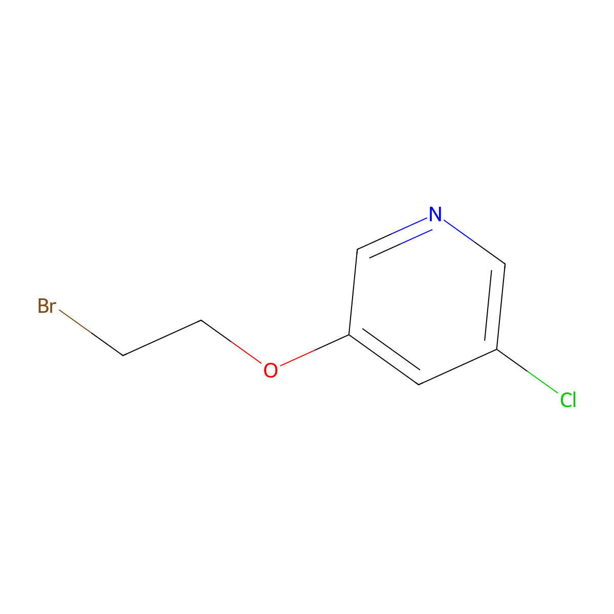 3-(2-Bromoethoxy)-5-chloropyridine molecular structure, CAS 1018974-74-7