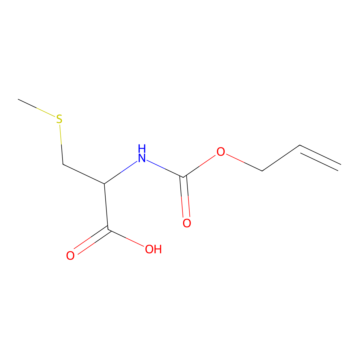 (2R)-3-(methylsulfanyl)-2-{[(prop-2-en-1-yloxy)carbonyl]amino}propanoic acid molecular structure, CAS 1018976-92-5