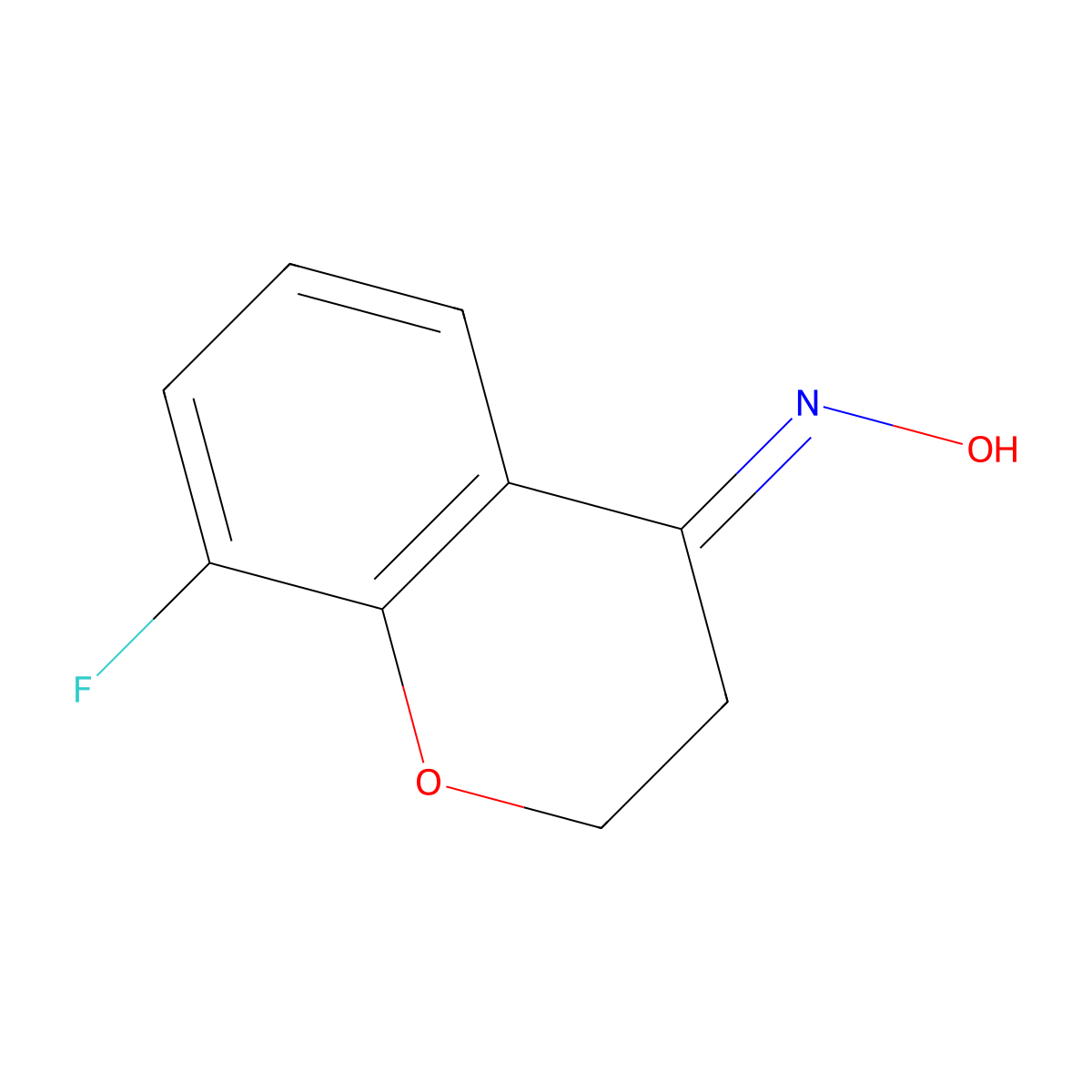 N-(8-fluoro-3,4-dihydro-2H-1-benzopyran-4-ylidene)hydroxylamine molecular structure, CAS 1018978-81-8
