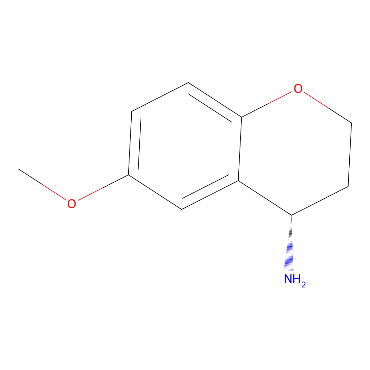 (S)-6-methoxychroman-4-amine molecular structure, CAS 1018978-90-9