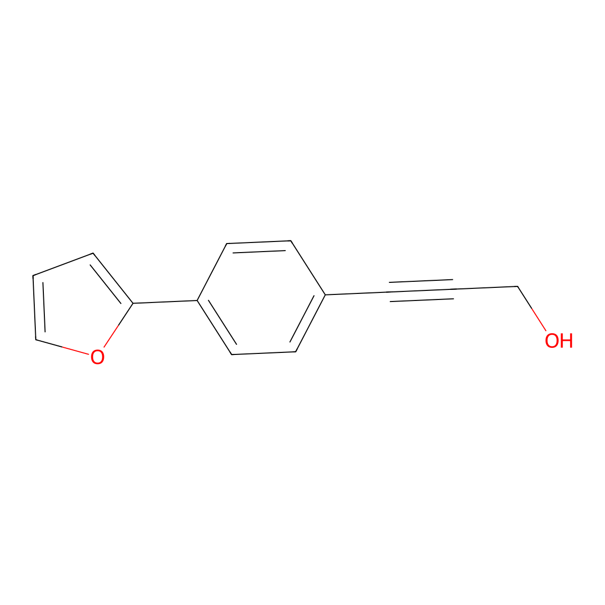 3-[4-(2-Furanyl)phenyl]-2-propyn-1-ol molecular structure, CAS 1018987-52-4