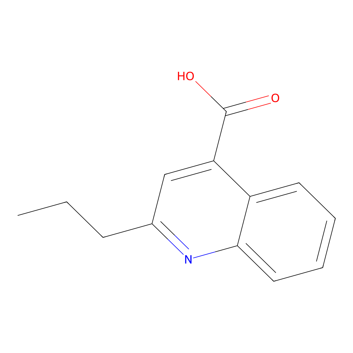 2-Propylquinoline-4-carboxylic acid molecular structure, CAS 1019-03-0