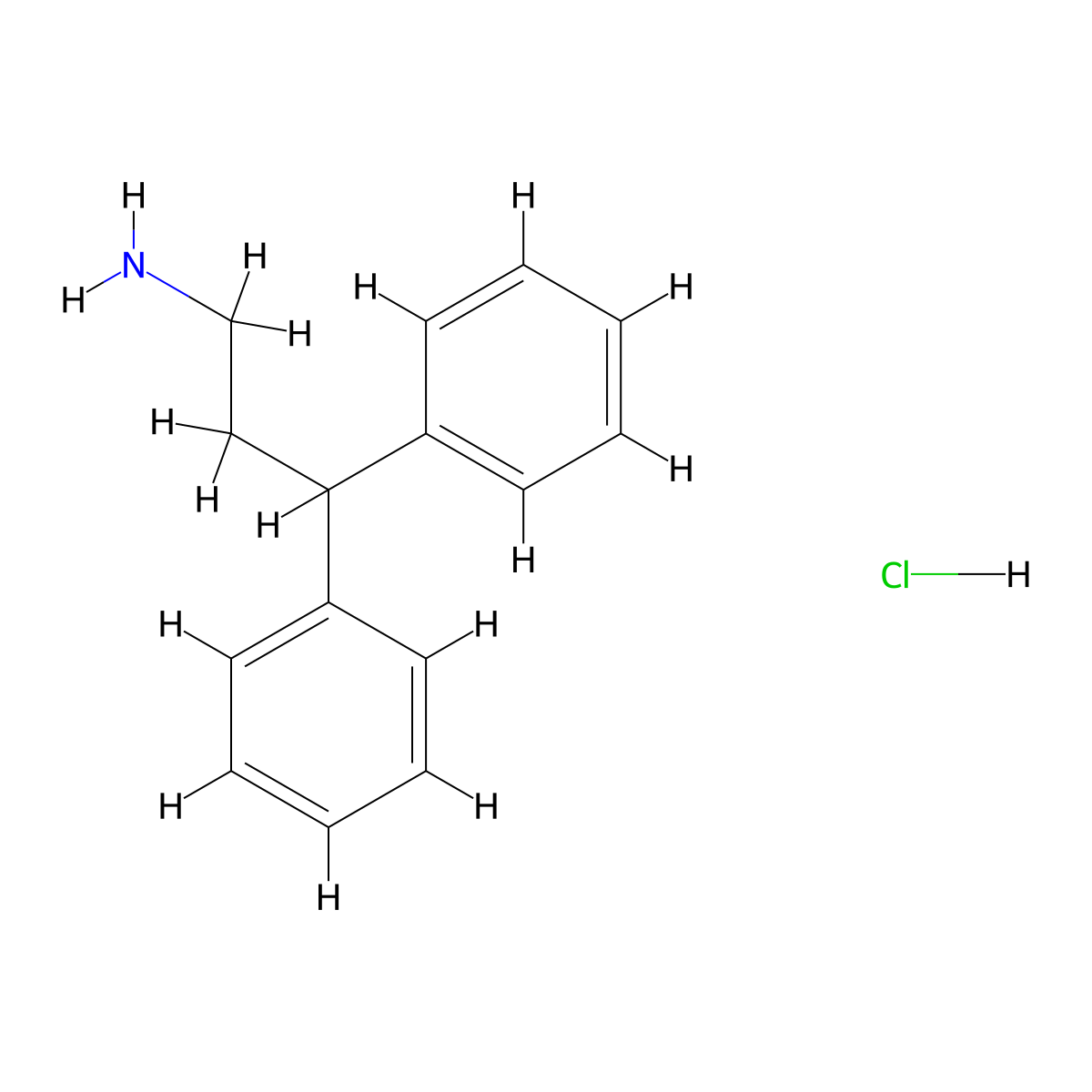 3,3-Diphenylpropylamine hydrochloride molecular structure, CAS 1019-05-2