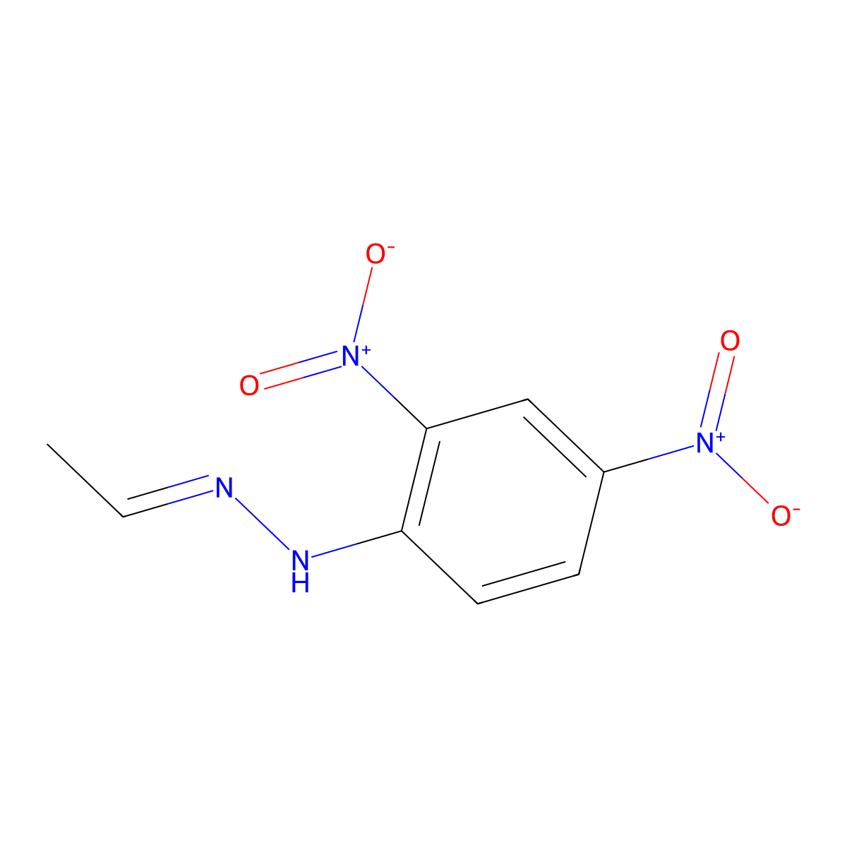 Ethanal-2,4-dinitrophenylhydrazone molecular structure, CAS 1019-57-4