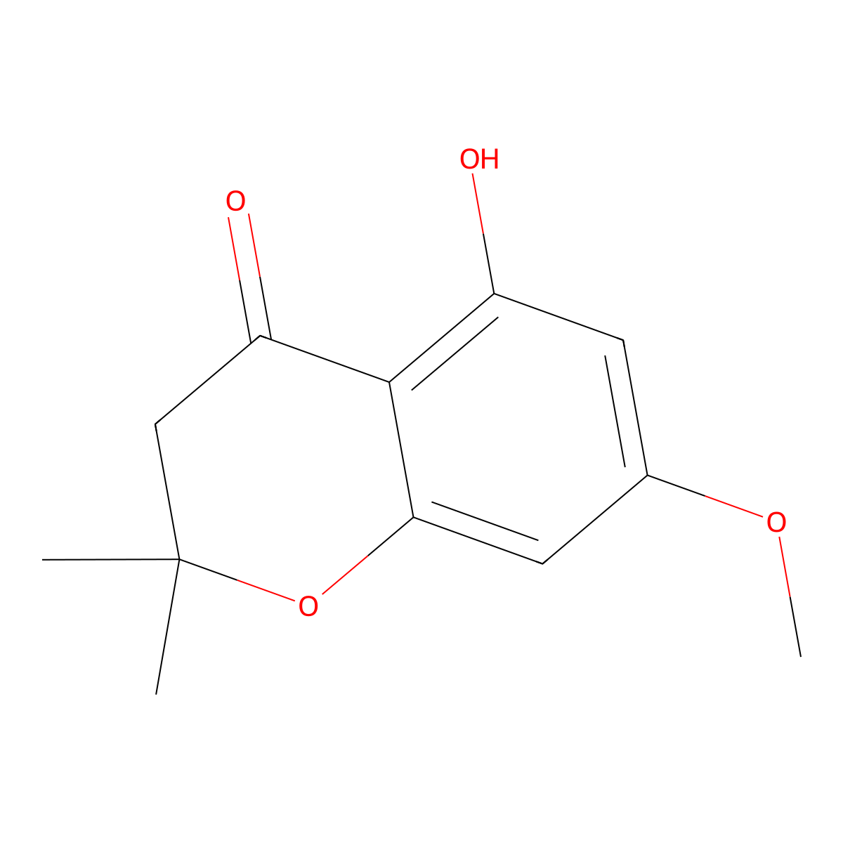5-Hydroxy-7-methoxy-2,2-dimethyl-2,3-dihydro-4H-chromen-4-one molecular structure, CAS 1019-60-9