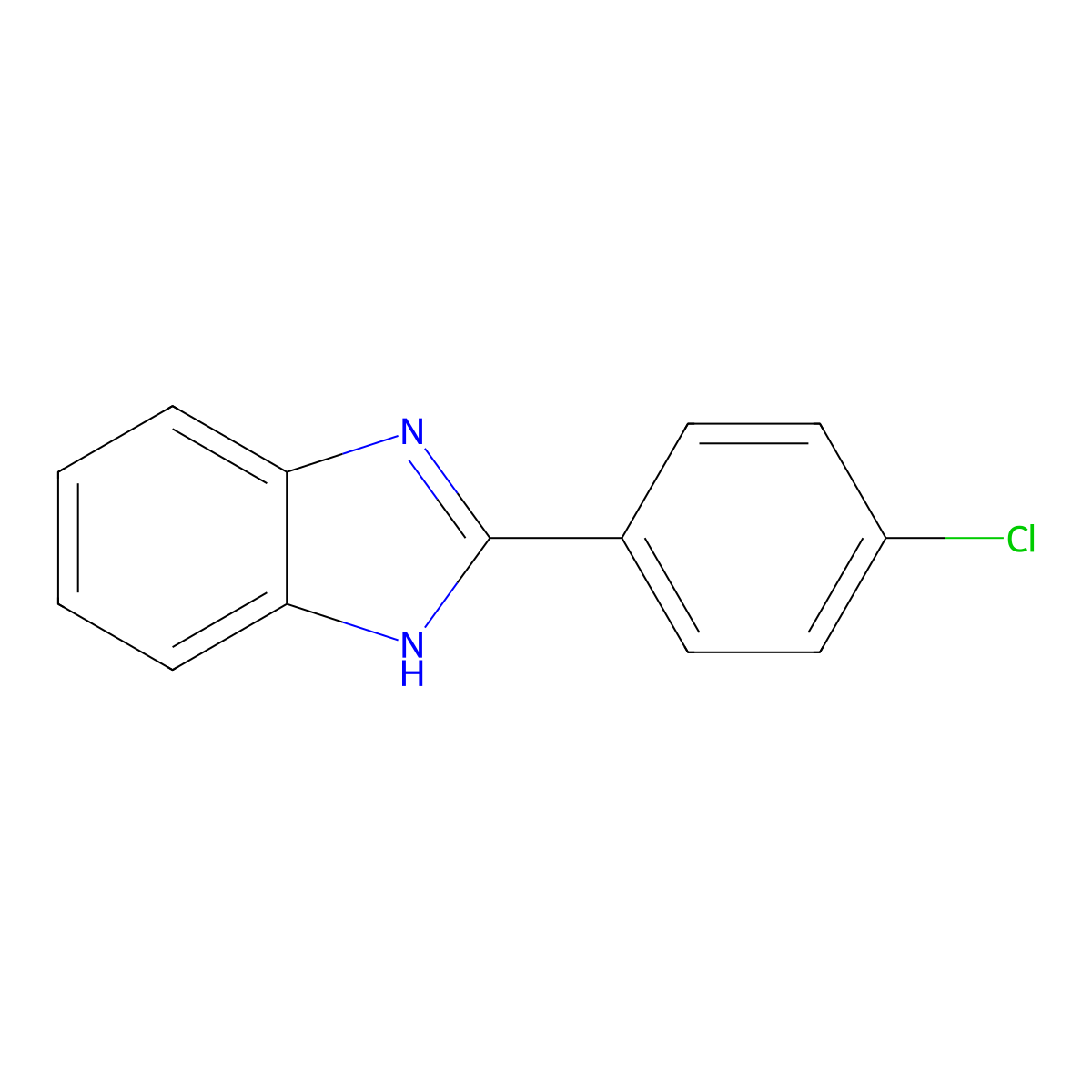 2-(4-Chlorophenyl)benzimidazole molecular structure, CAS 1019-85-8