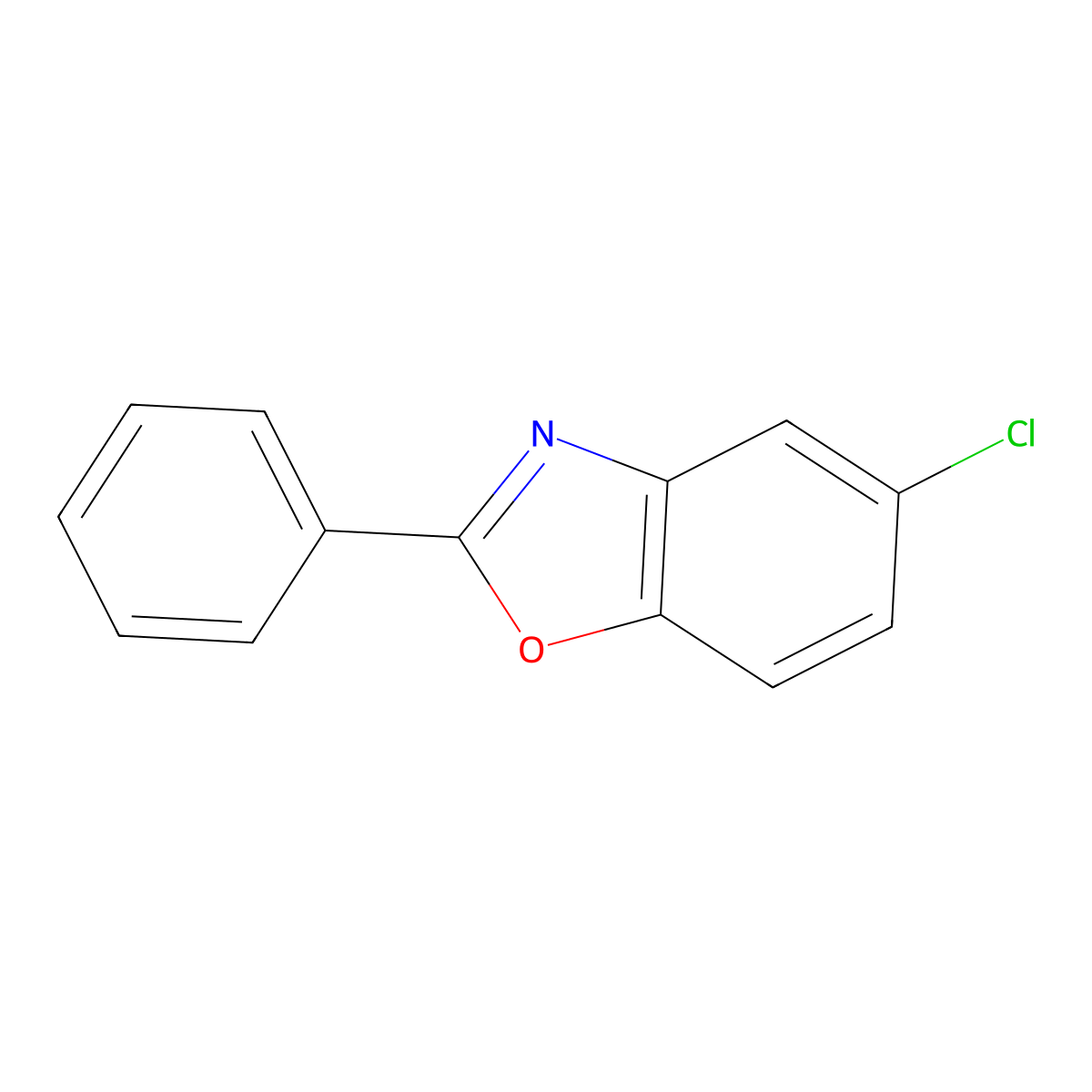Benzoxazole, 5-chloro-2-phenyl- molecular structure, CAS 1019-90-5