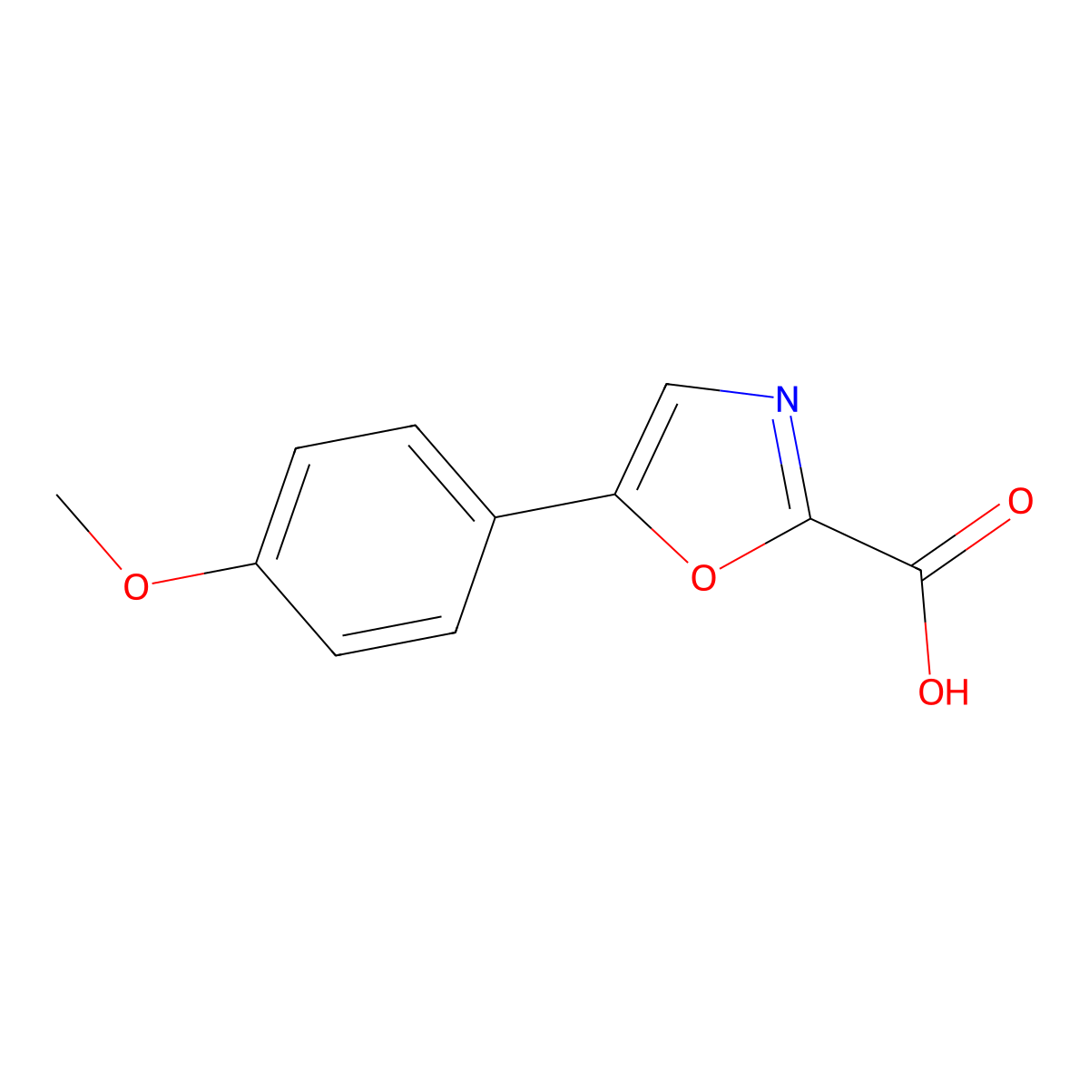 5-(4-Methoxyphenyl)oxazole-2-carboxylic acid molecular structure, CAS 1019-93-8