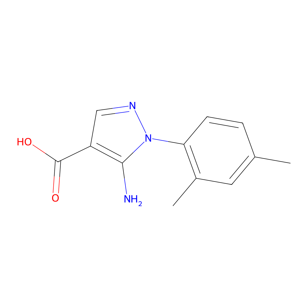 5-Amino-1-(2,4-dimethylphenyl)-1H-pyrazole-4-carboxylic acid molecular structure, CAS 1019009-99-4
