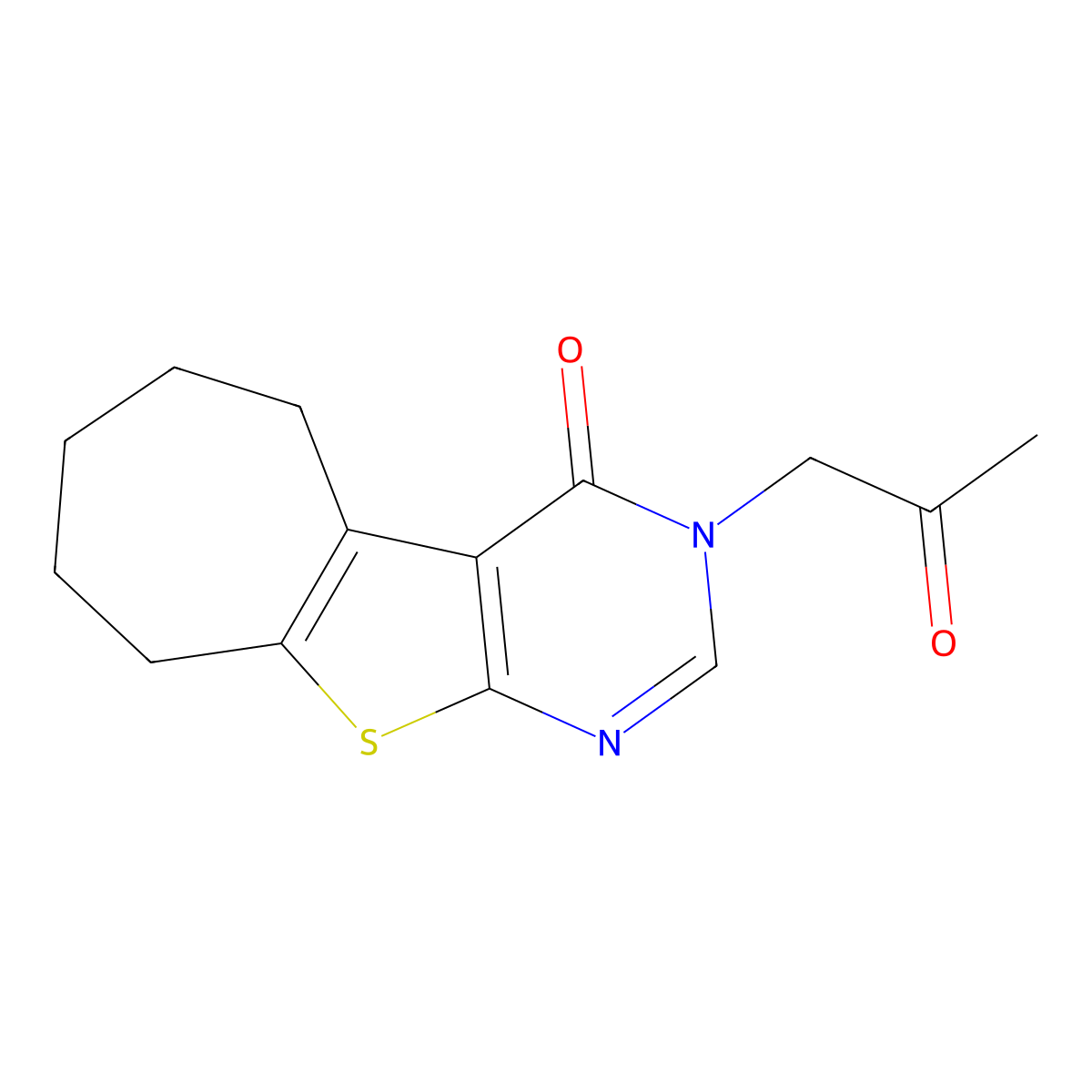 3-(2-oxopropyl)-3,5,6,7,8,9-hexahydro-4H-cyclohepta[4,5]thieno[2,3-d]pyrimidin-4-one molecular structure, CAS 1019014-96-0
