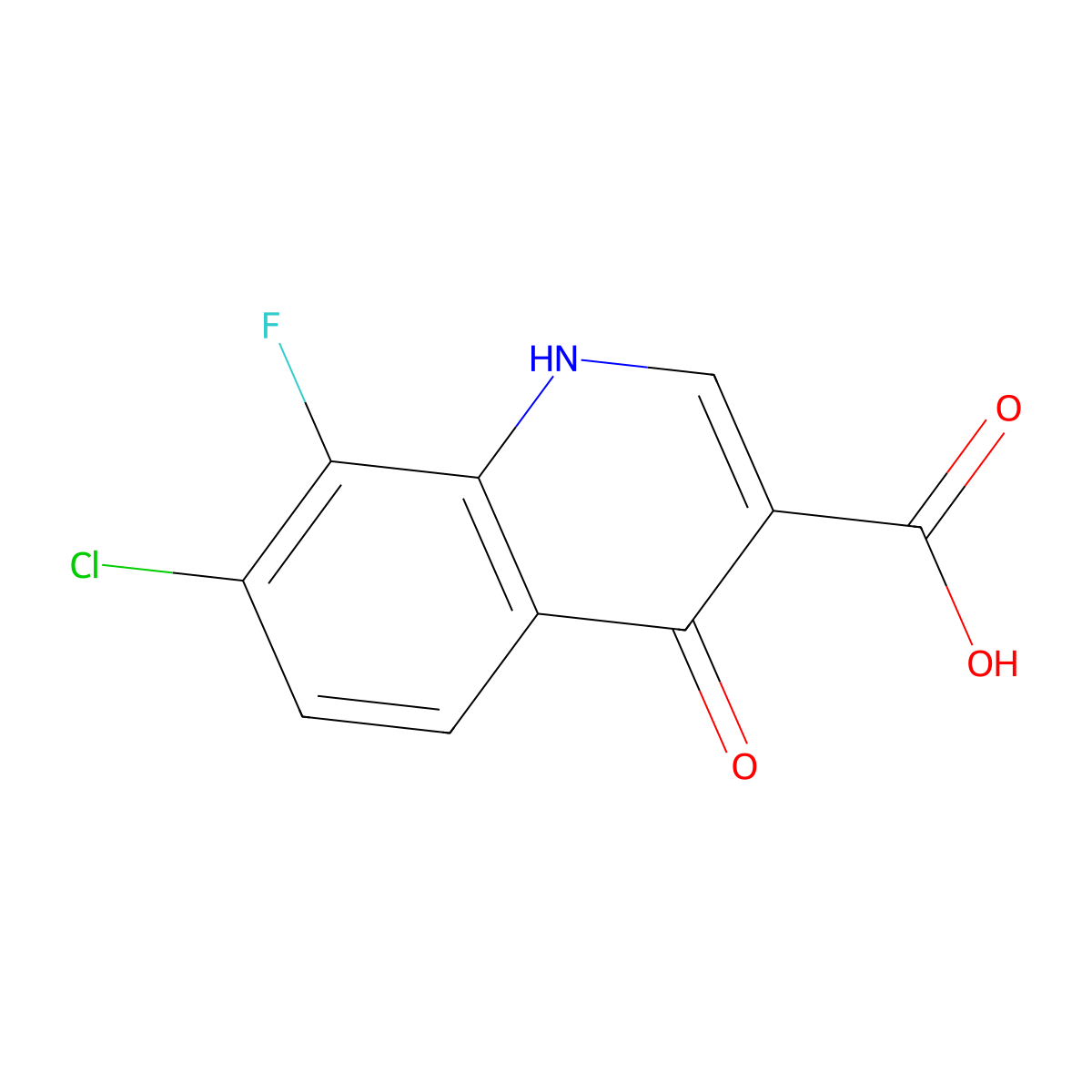 7-Chloro-8-fluoro-4-hydroxyquinoline-3-carboxylic acid molecular structure, CAS 1019015-91-8