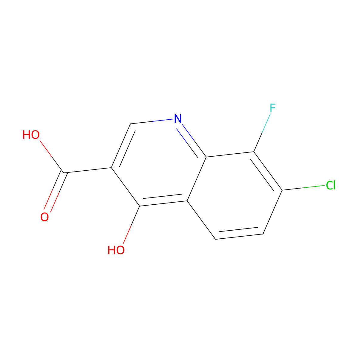 7-Chloro-8-fluoro-4-hydroxyquinoline-3-carboxylic acid molecular structure, CAS 1019015-91-8