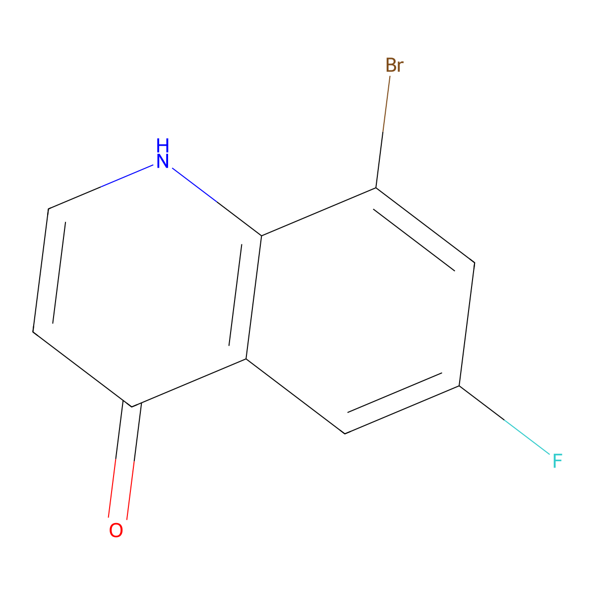 8-Bromo-6-fluoroquinolin-4-ol molecular structure, CAS 1019016-29-5