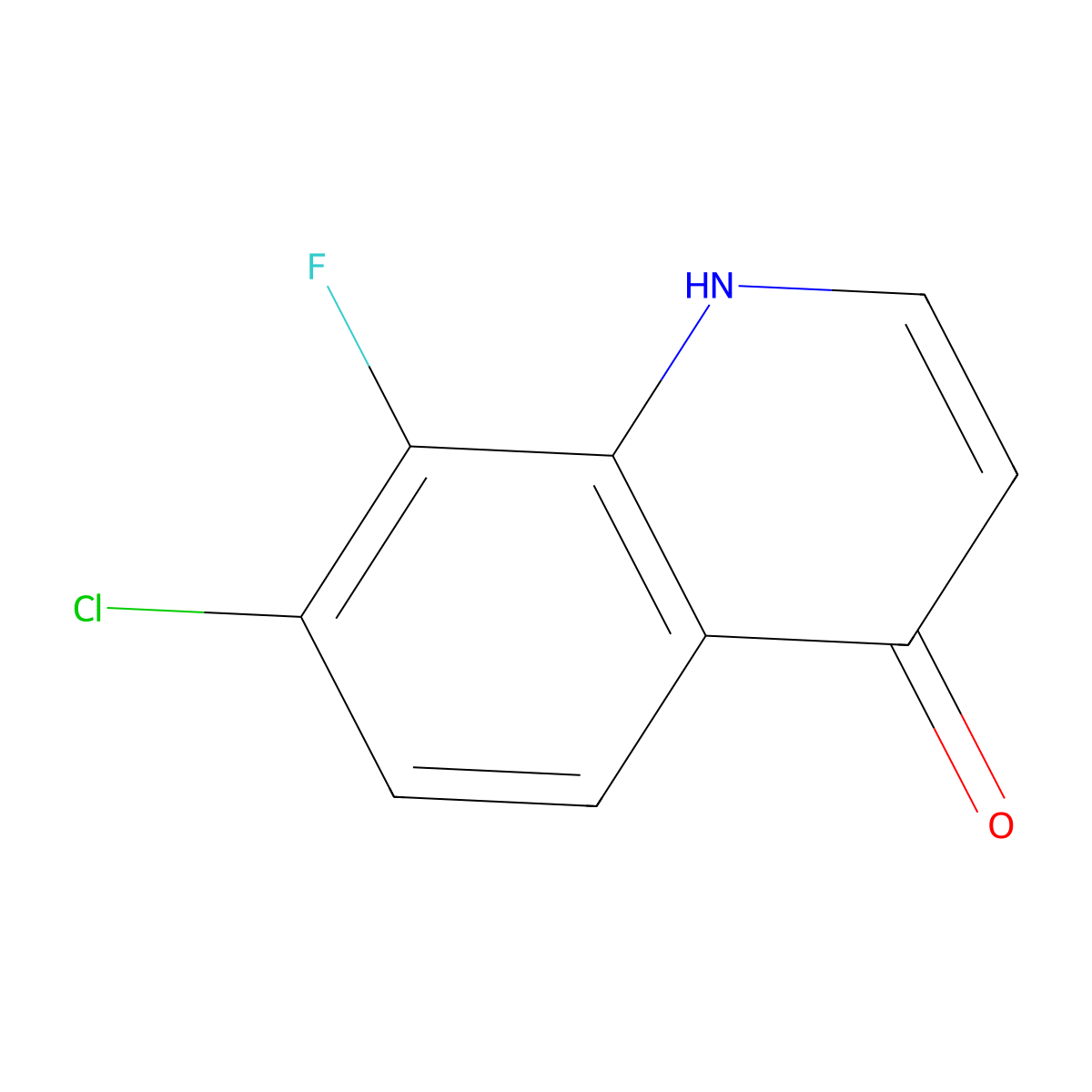 7-Chloro-8-fluoroquinolin-4(1H)-one molecular structure, CAS 1019016-52-4