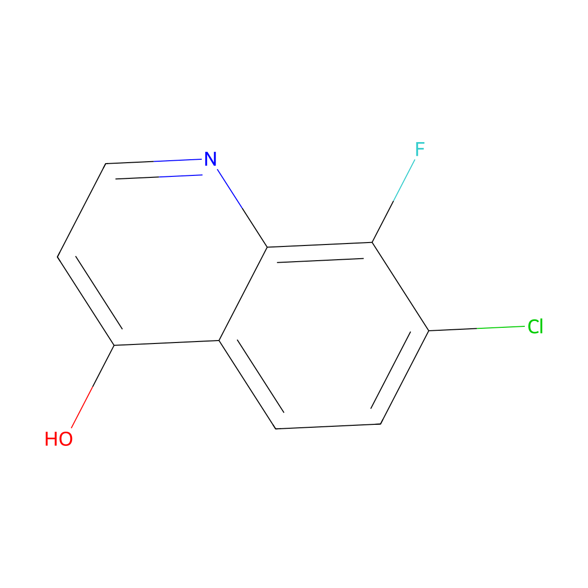 7-Chloro-8-fluoroquinolin-4(1H)-one molecular structure, CAS 1019016-52-4