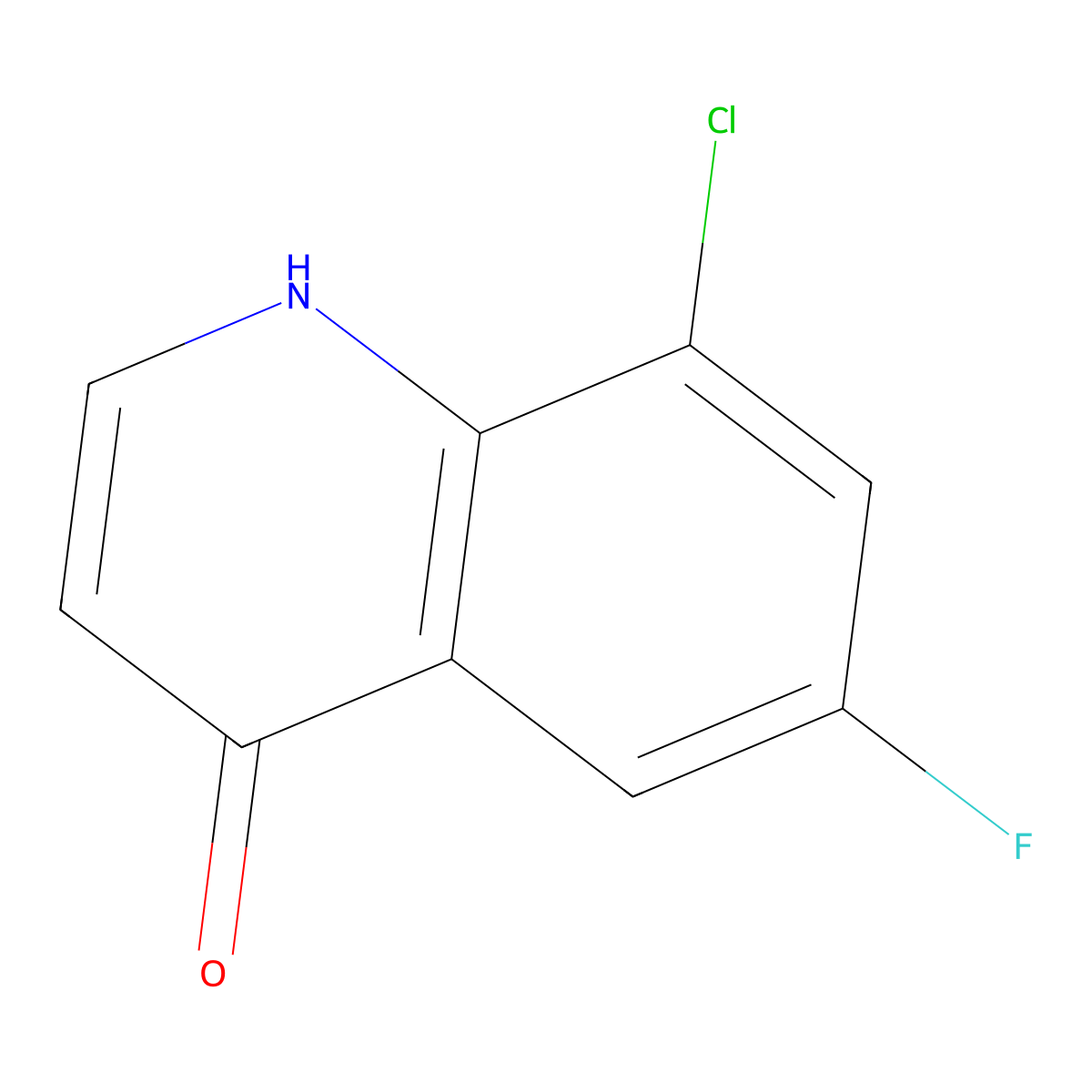 8-Chloro-6-fluoroquinolin-4(1H)-one molecular structure, CAS 1019016-59-1