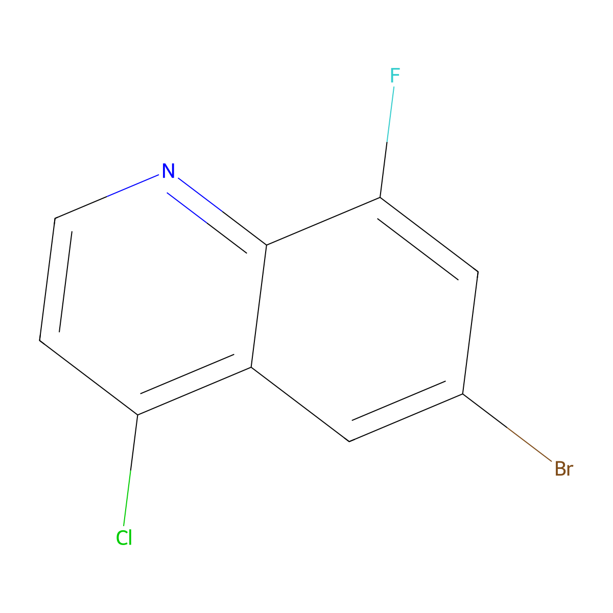 6-Bromo-4-chloro-8-fluoroquinoline molecular structure, CAS 1019016-66-0