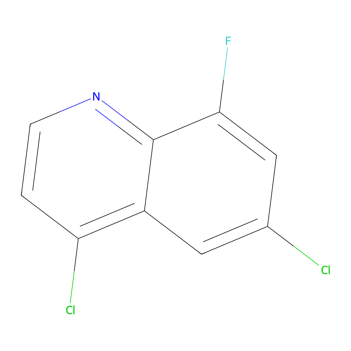 4,6-Dichloro-8-fluoroquinoline molecular structure, CAS 1019016-87-5