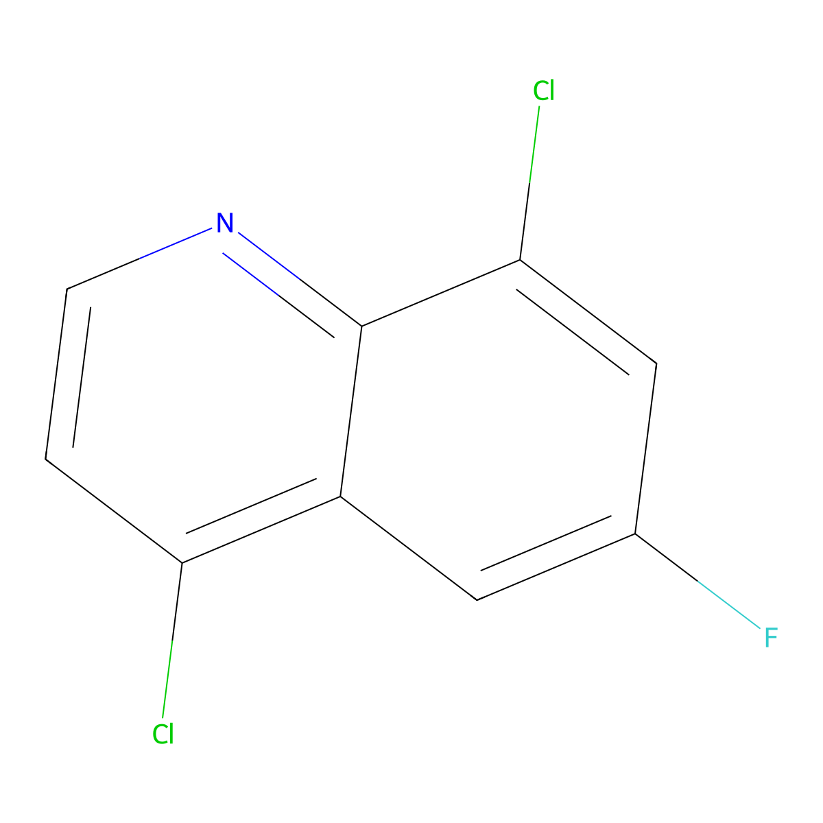4,8-Dichloro-6-fluoroquinoline molecular structure, CAS 1019016-95-5