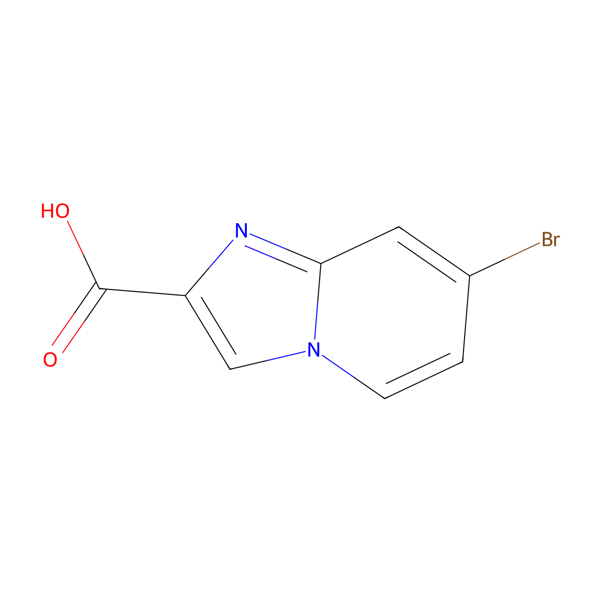 7-Bromoimidazo[1,2-a]pyridine-2-carboxylic acid molecular structure, CAS 1019018-46-2