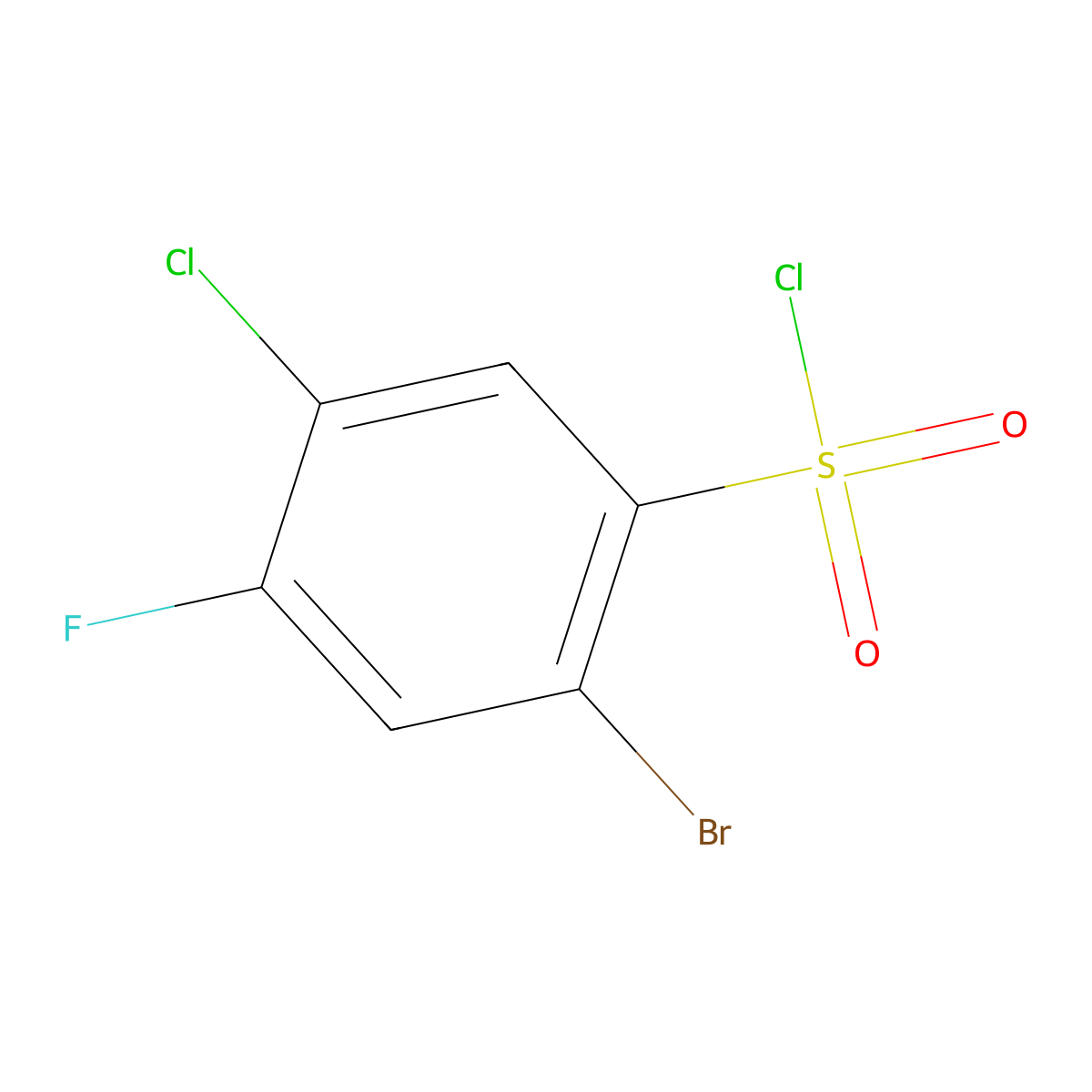 2-Bromo-5-chloro-4-fluorobenzenesulfonyl chloride molecular structure, CAS 1019018-84-8