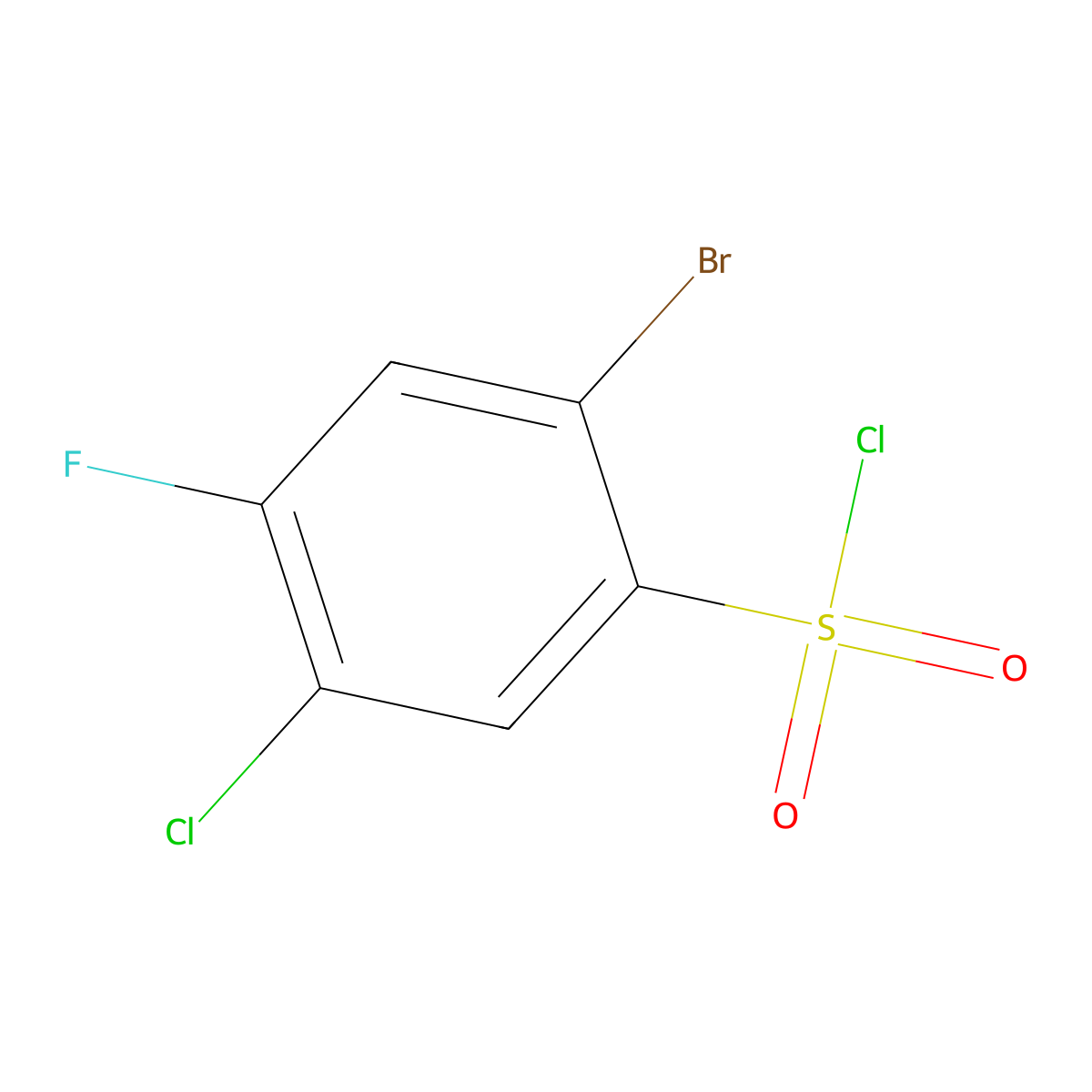 2-Bromo-5-chloro-4-fluorobenzenesulfonyl chloride molecular structure, CAS 1019018-84-8
