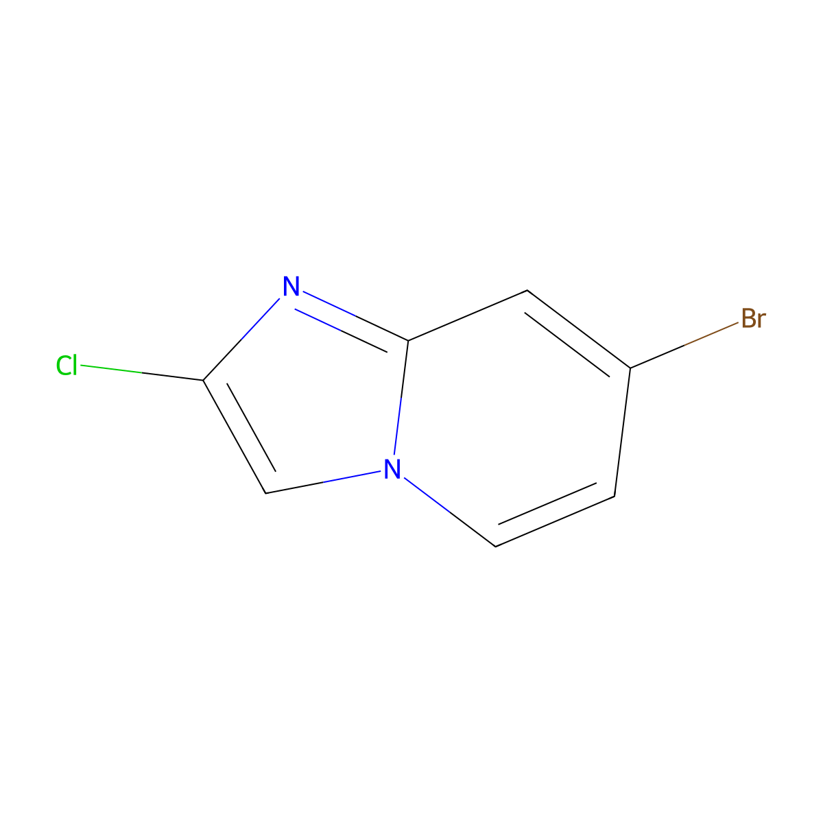 7-Bromo-2-chloroimidazo(1,2-a)pyridine molecular structure, CAS 1019020-19-9