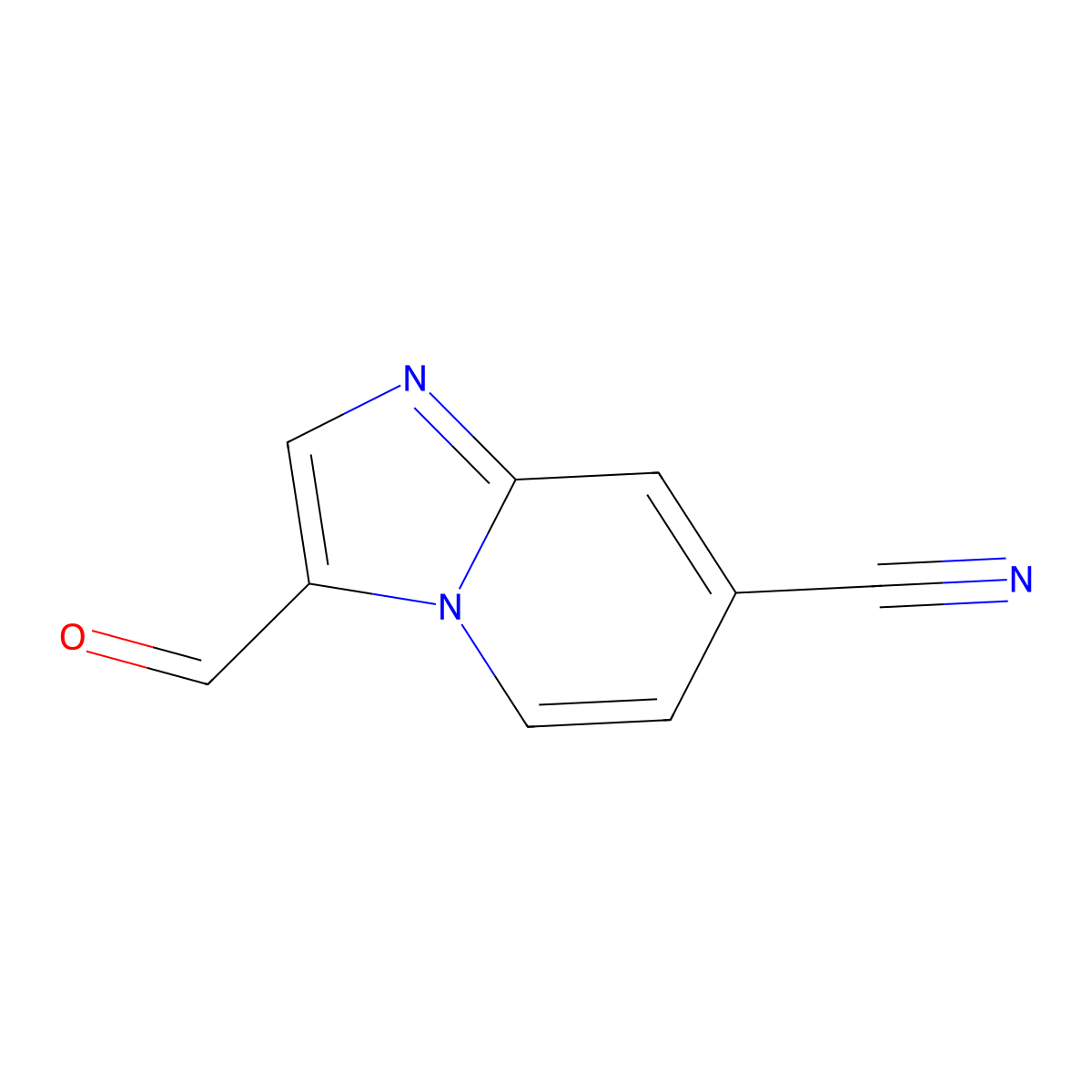 3-Formylimidazo(1,2-a)pyridine-7-carbonitrile molecular structure, CAS 1019020-22-4