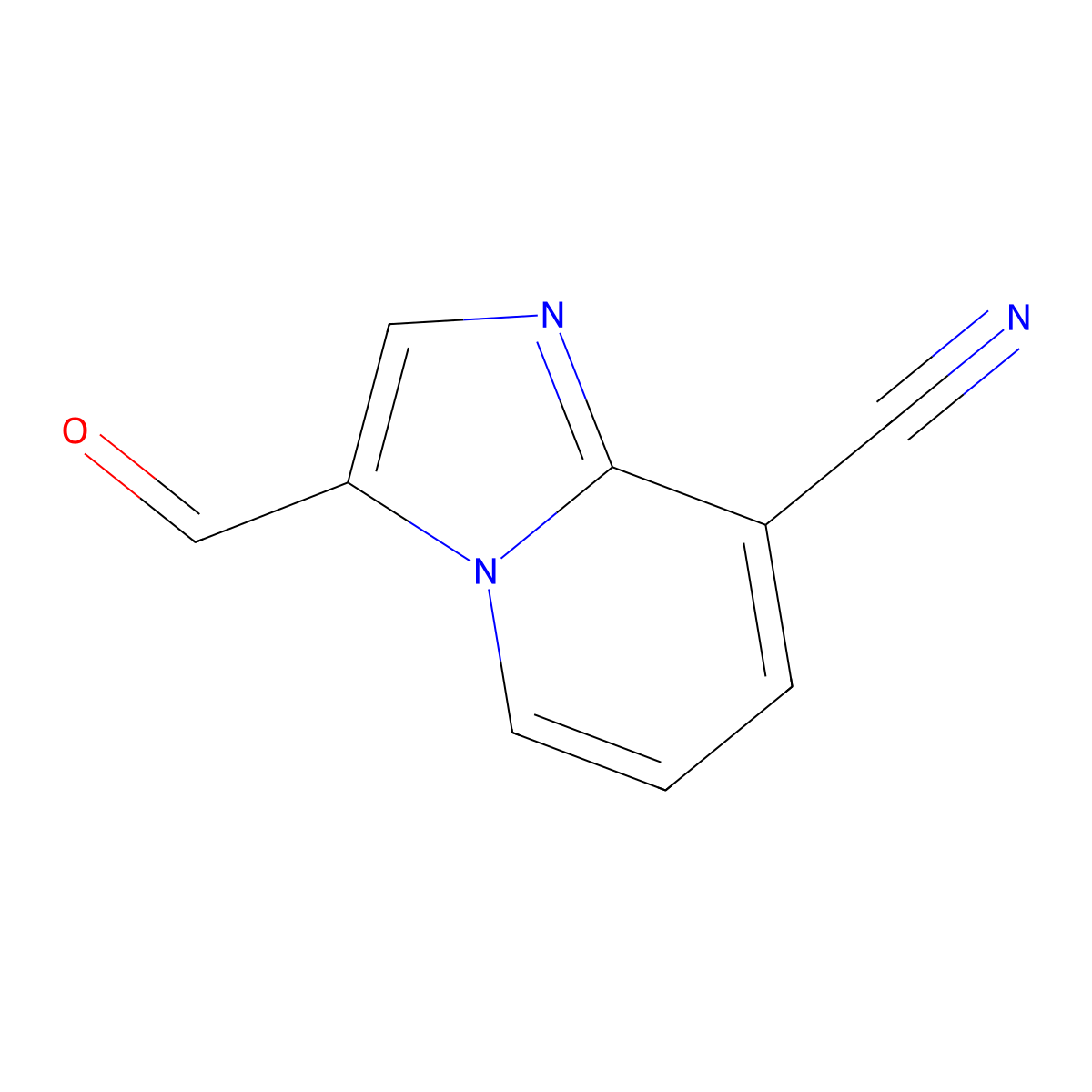 3-Formylimidazo[1,2-a]pyridine-8-carbonitrile molecular structure, CAS 1019020-52-0