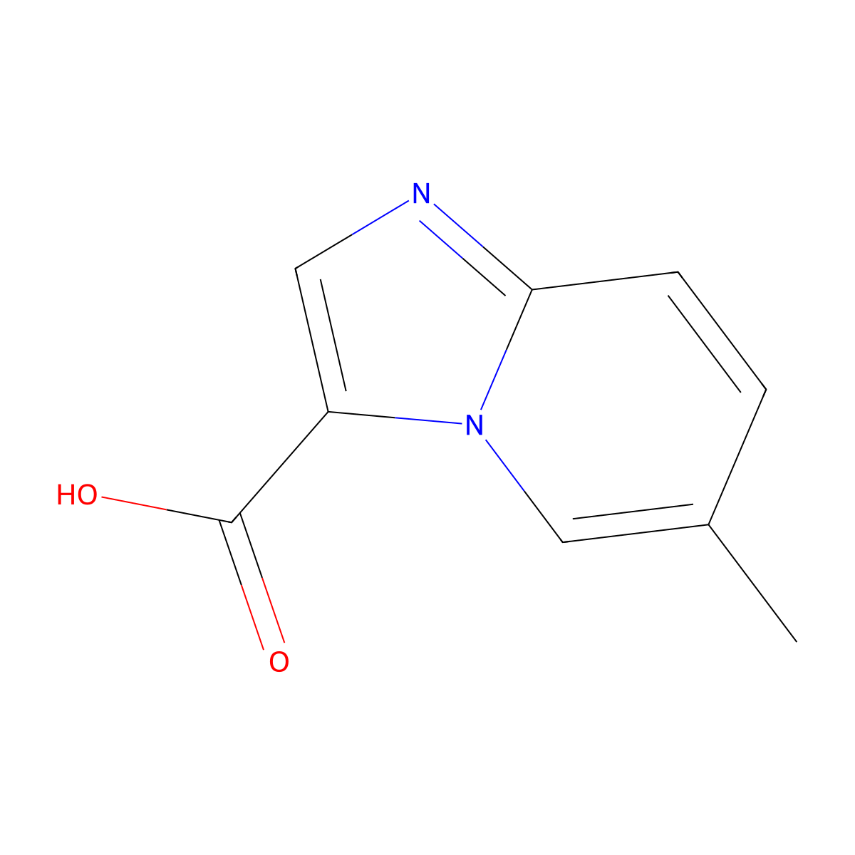 6-Methylimidazo[1,2-a]pyridine-3-carboxylic acid molecular structure, CAS 1019021-64-7