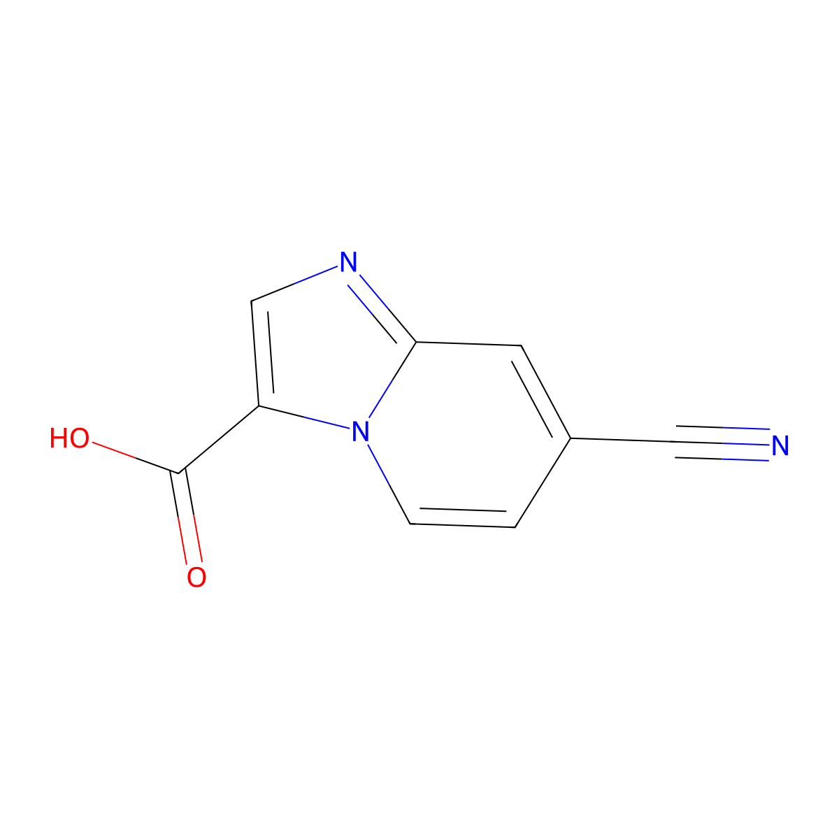 7-Cyanoimidazo[1,2-a]pyridine-3-carboxylic acid molecular structure, CAS 1019022-01-5