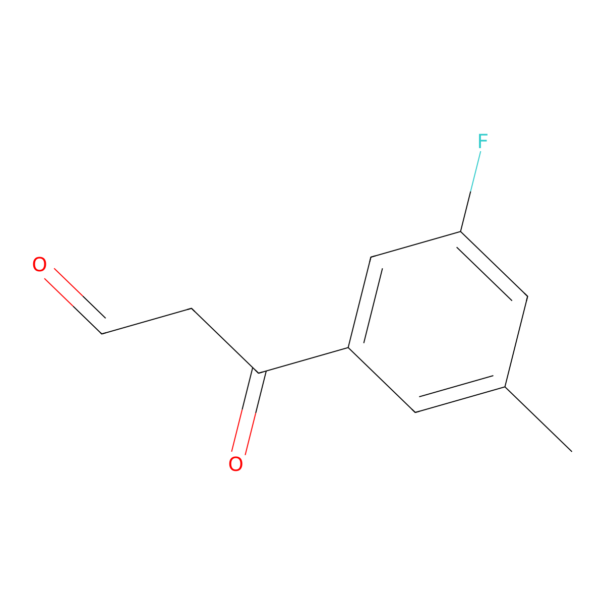 3-(3-Fluoro-5-methylphenyl)-3-oxopropanal molecular structure, CAS 1019022-02-6
