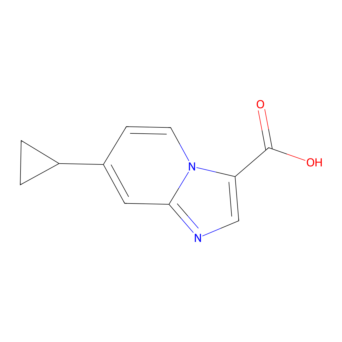 7-Cyclopropylimidazo[1,2-a]pyridine-3-carboxylic acid molecular structure, CAS 1019022-09-3