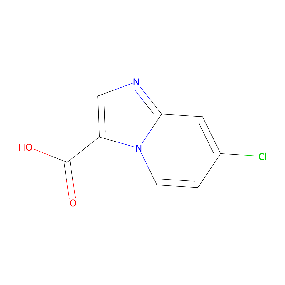 7-Chloroimidazo[1,2-a]pyridine-3-carboxylic acid molecular structure, CAS 1019022-33-3