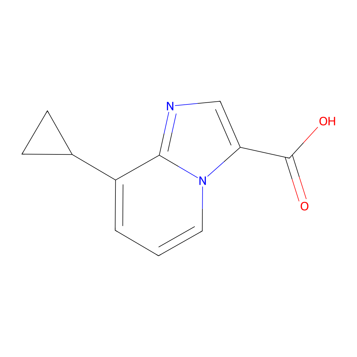 8-Cyclopropylimidazo[1,2-a]pyridine-3-carboxylic acid molecular structure, CAS 1019022-65-1