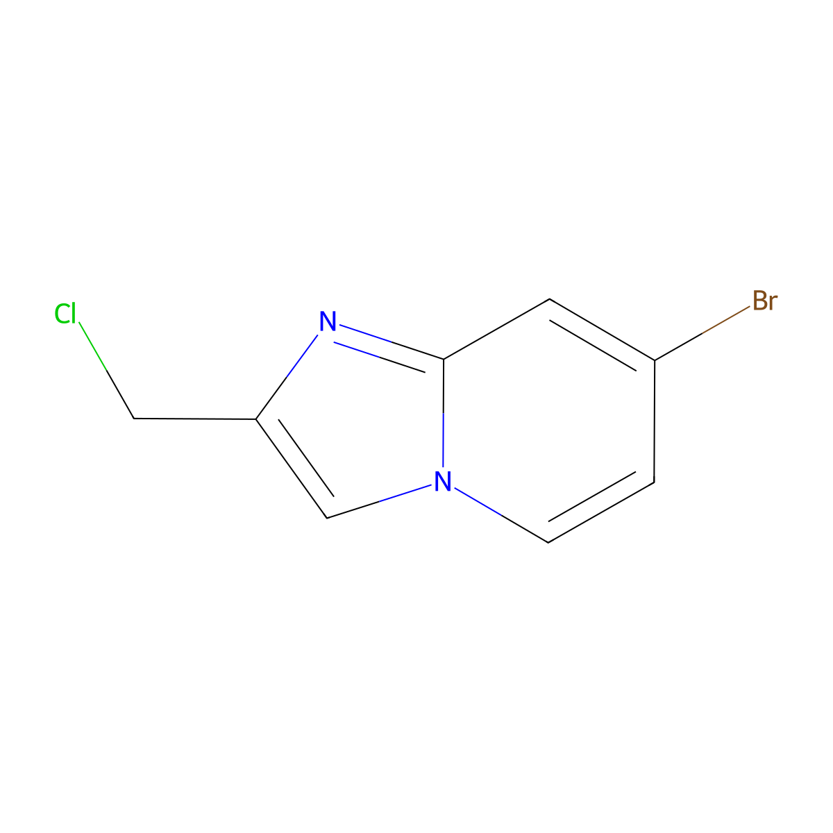 7-Bromo-2-chloromethylimidazo[1,2-a]pyridine molecular structure, CAS 1019023-07-4