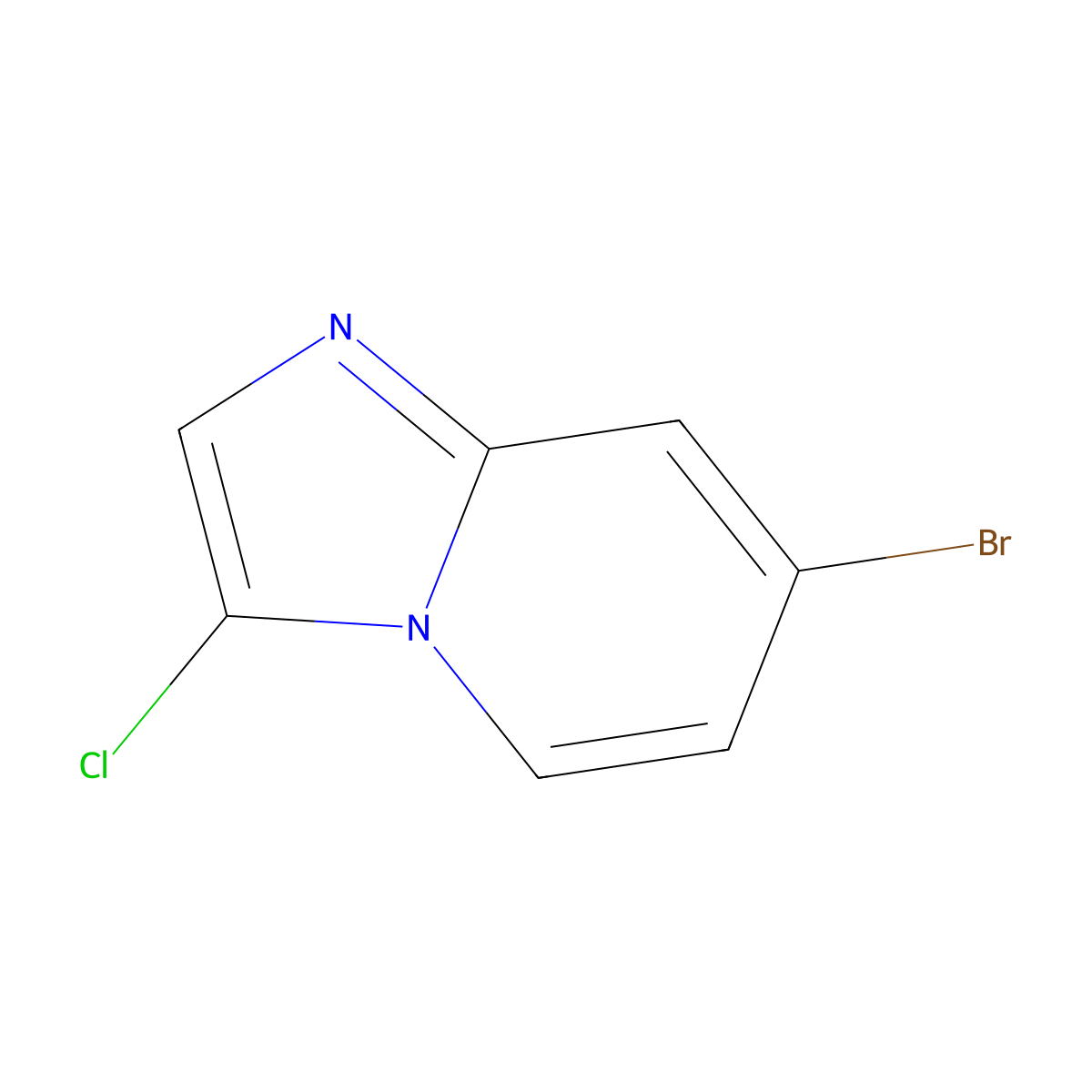 7-Bromo-3-chloroimidazo[1,2-a]pyridine molecular structure, CAS 1019026-31-3