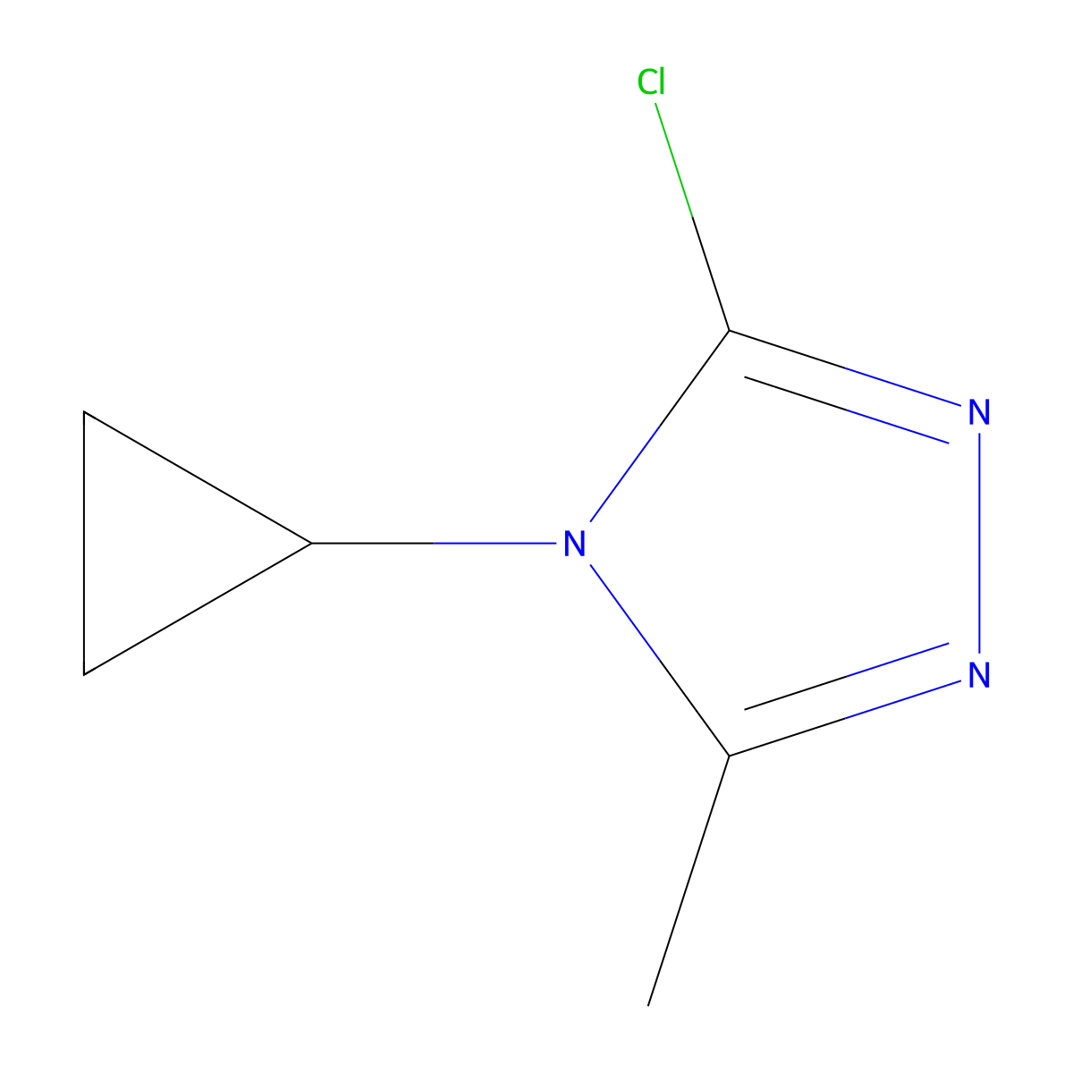 3-chloro-4-cyclopropyl-5-methyl-4H-1,2,4-triazole molecular structure, CAS 1019030-95-5