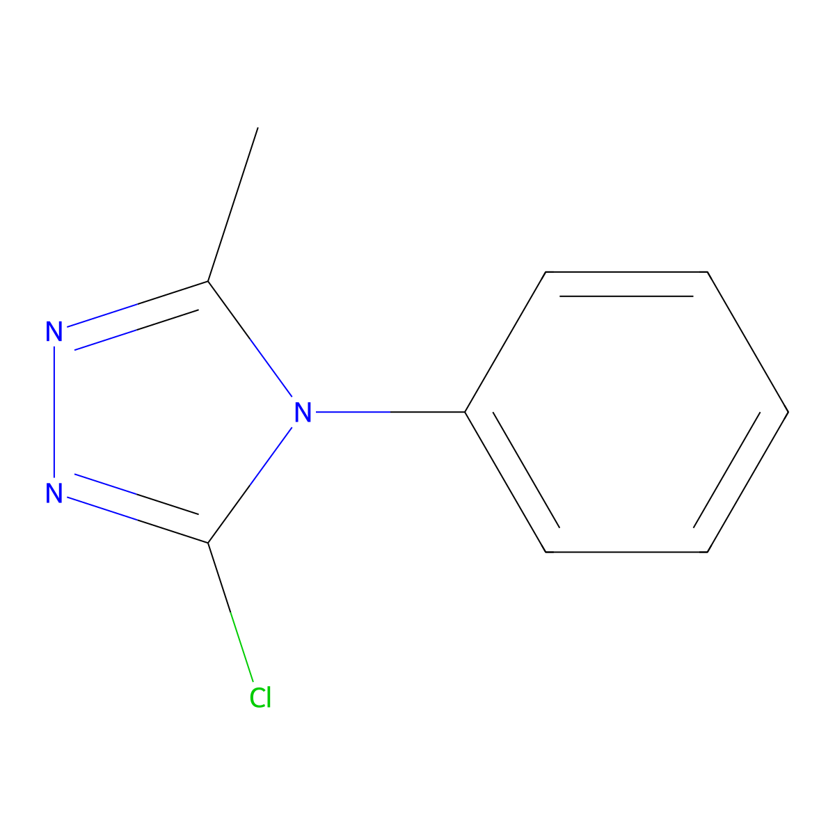 3-chloro-5-methyl-4-phenyl-4H-1,2,4-triazole molecular structure, CAS 1019032-00-8