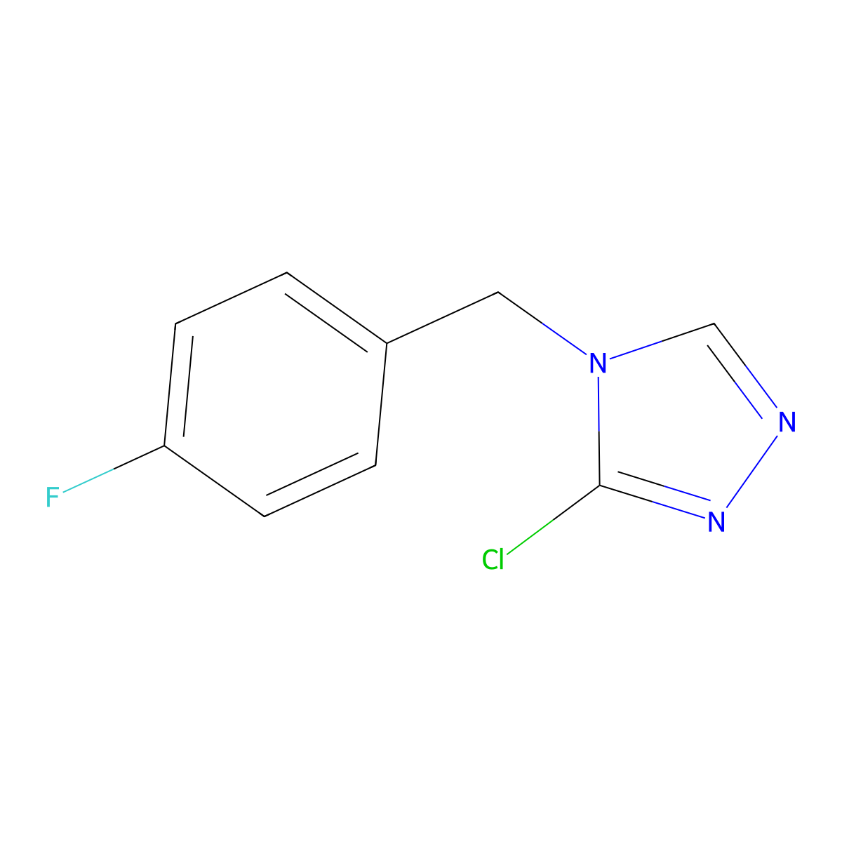 3-chloro-4-(4-fluorobenzyl)-4H-1,2,4-triazole molecular structure, CAS 1019033-05-6