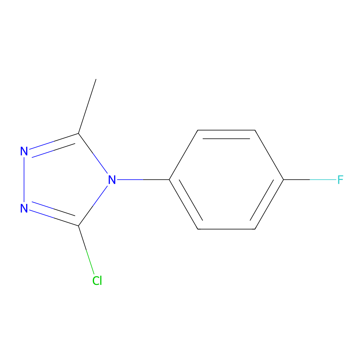 3-chloro-4-(4-fluorophenyl)-5-methyl-4H-1,2,4-triazole molecular structure, CAS 1019033-14-7