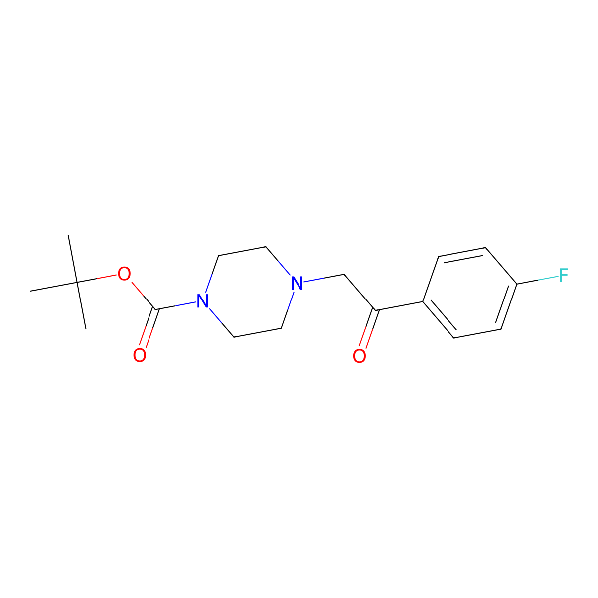Tert-butyl 4-[2-(4-fluorophenyl)-2-oxoethyl]piperazine-1-carboxylate molecular structure, CAS 1019058-84-4
